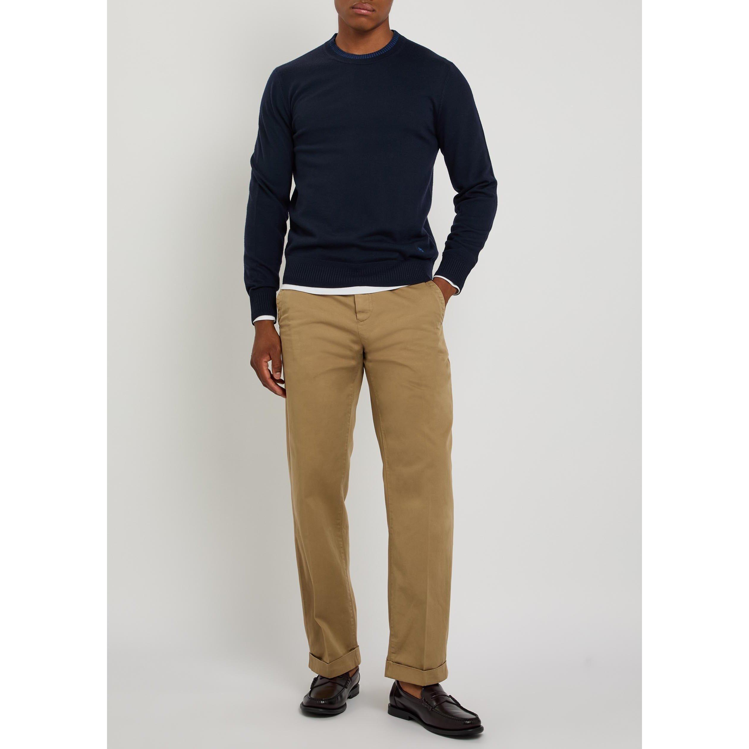 BEIGE - Gant - Men's Yale Cotton Straight Leg Mid-Rise Chinos - 5