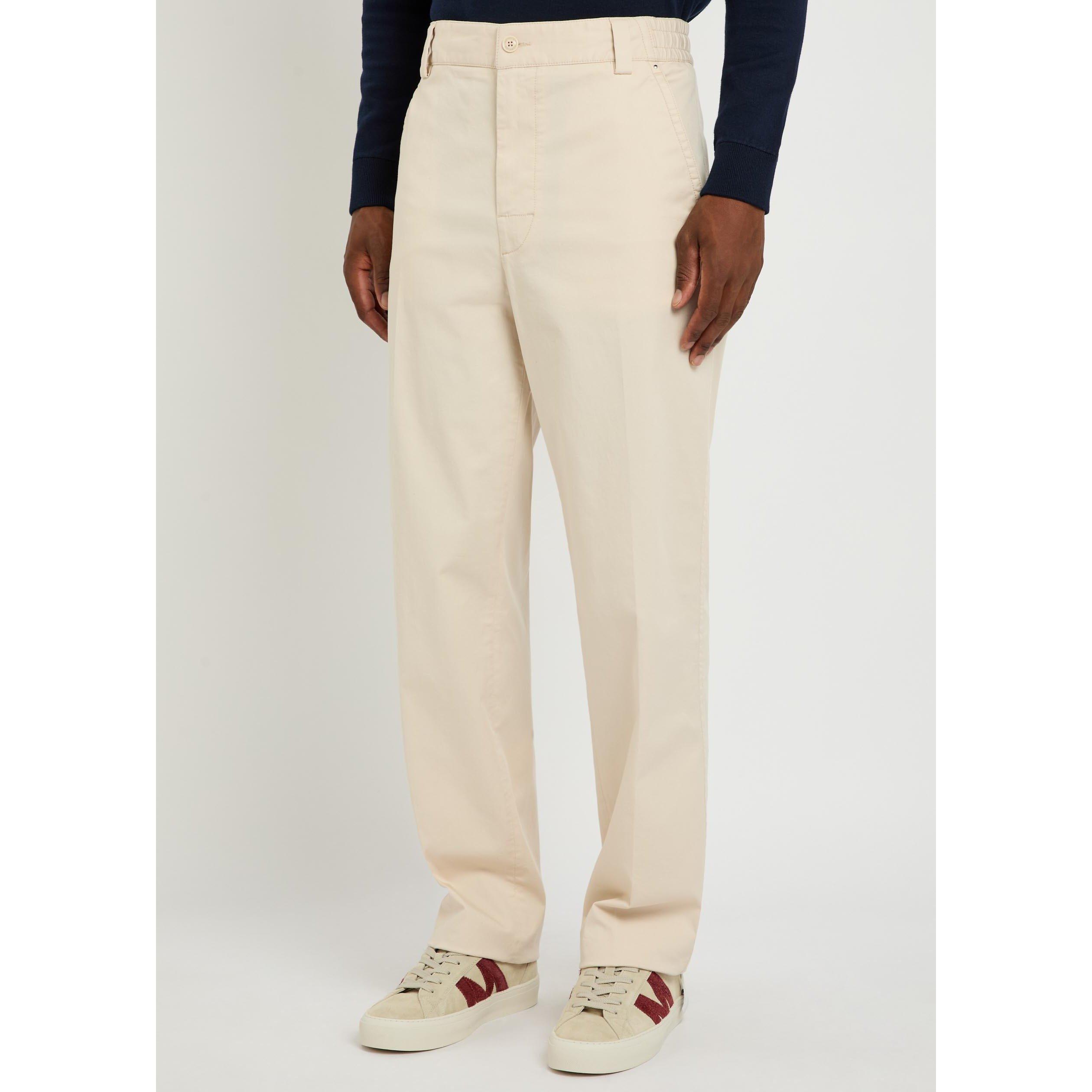 CREAM - Moncler - Men's Cotton Straight Leg Trousers - 2