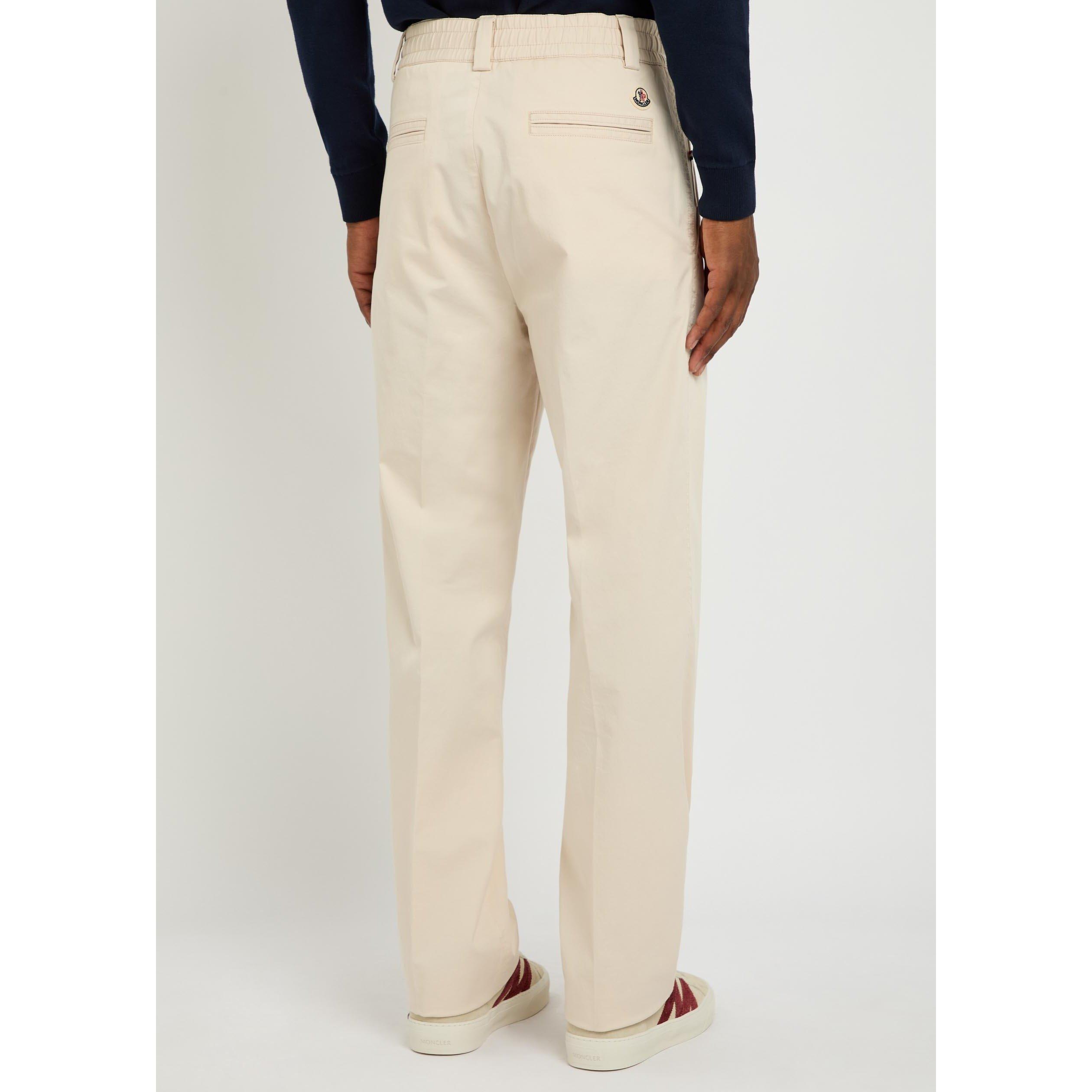 CREAM - Moncler - Men's Cotton Straight Leg Trousers - 3