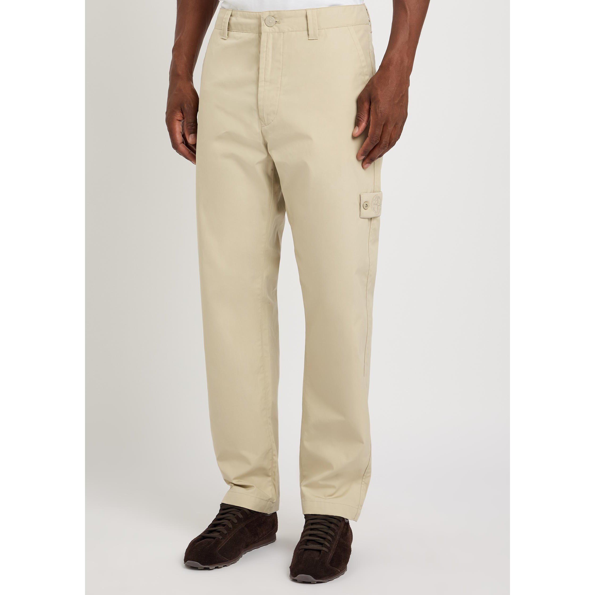 BEIGE - Stone Island - Men's Ghost Cotton Straight-Leg Trousers - 2
