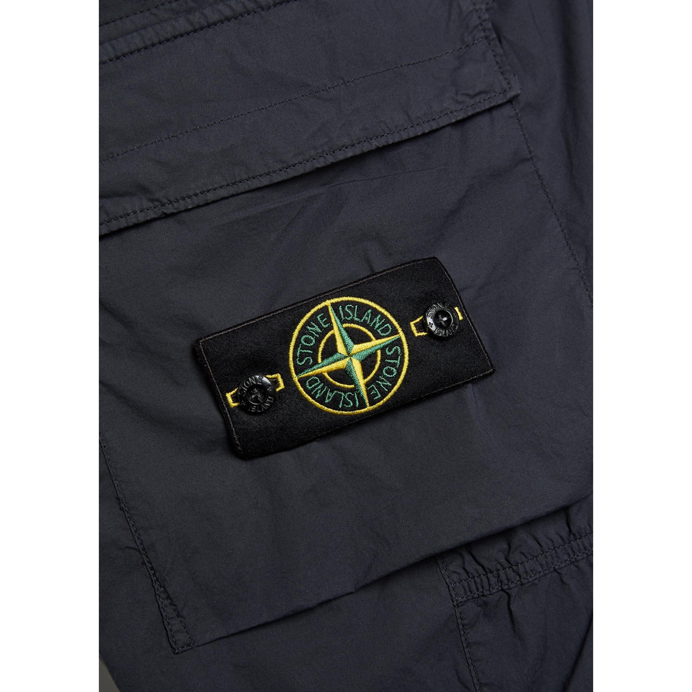 NAVY - Stone Island - Men's Classic Core Cotton Tapered-Fit Cargo Trousers - 4