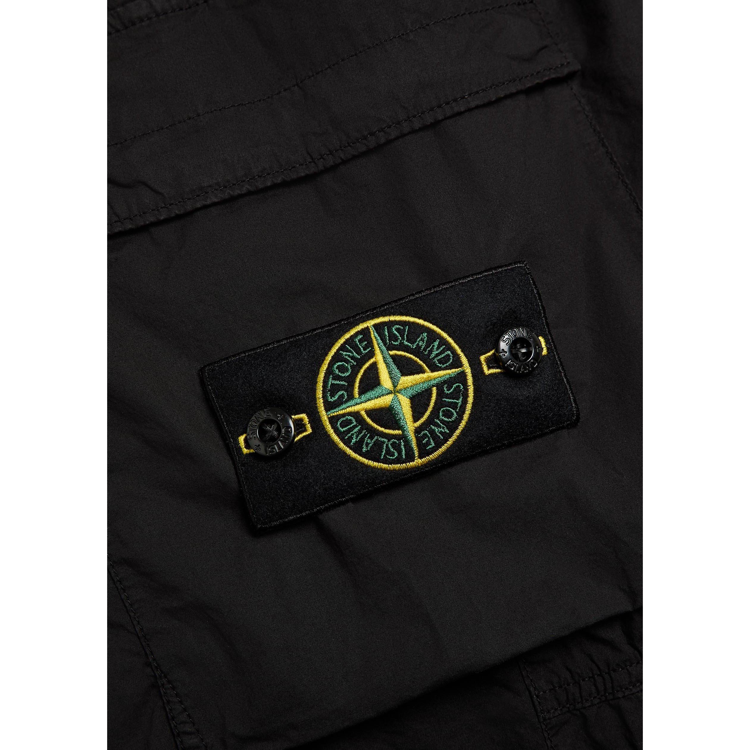BLACK - Stone Island - Men's Classic Core Cotton Tapered-Fit Cargo Trousers - 4