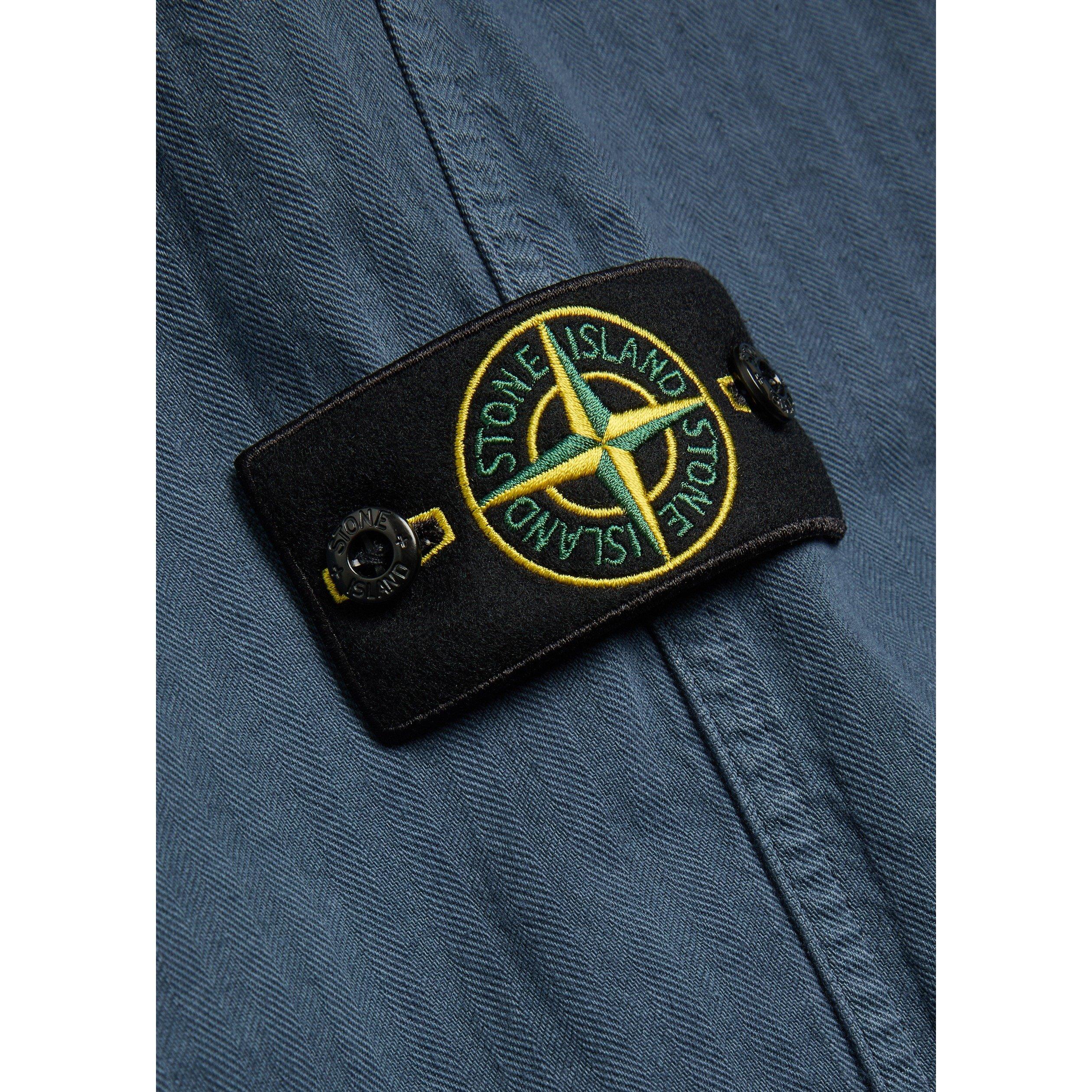 BLUE DARK - Stone Island - Men's Cotton Herringbone Straight-Leg Trousers - 4