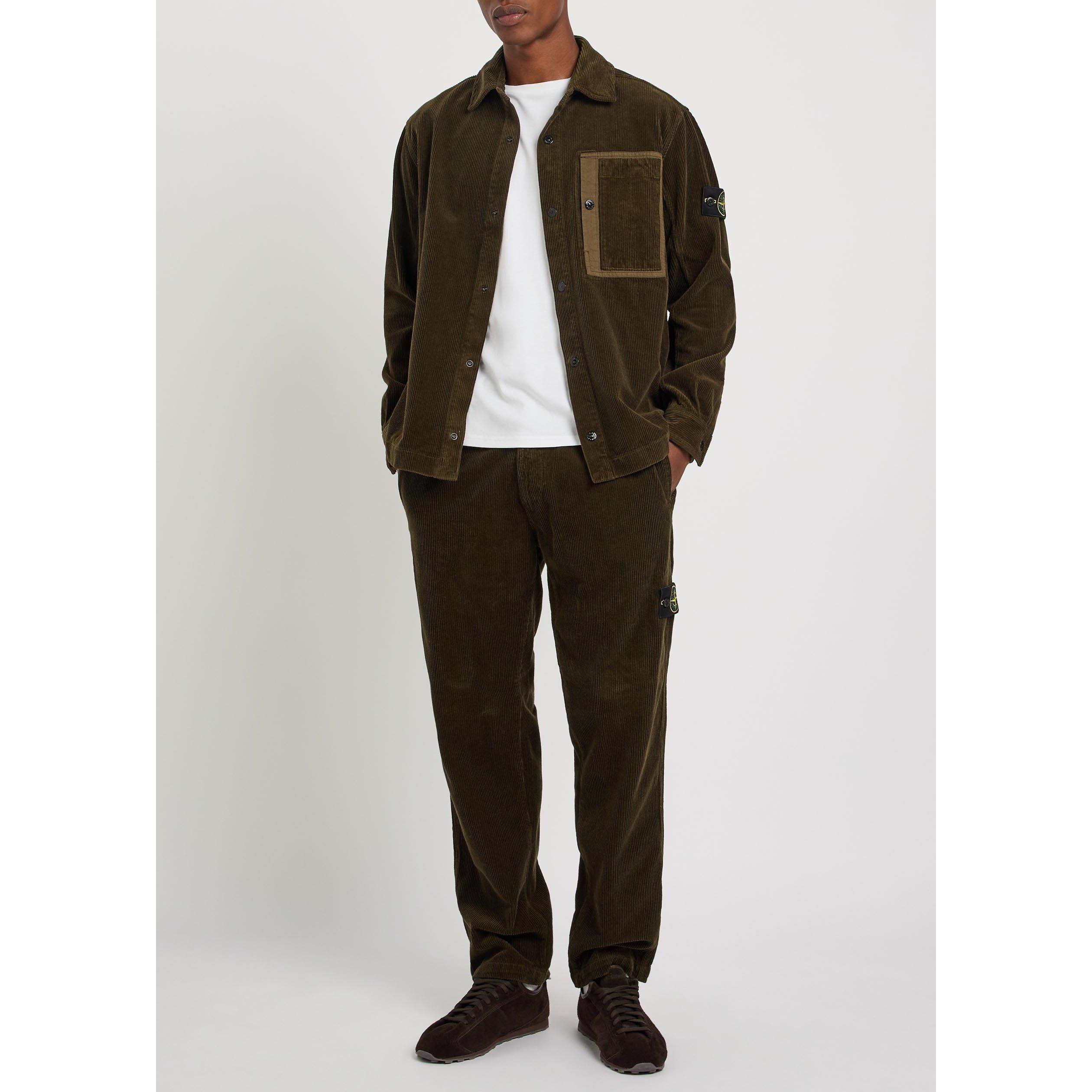 GREY ANTHRACITE - Stone Island - Men's Cotton Straight-Leg Corduroy Trousers - 5