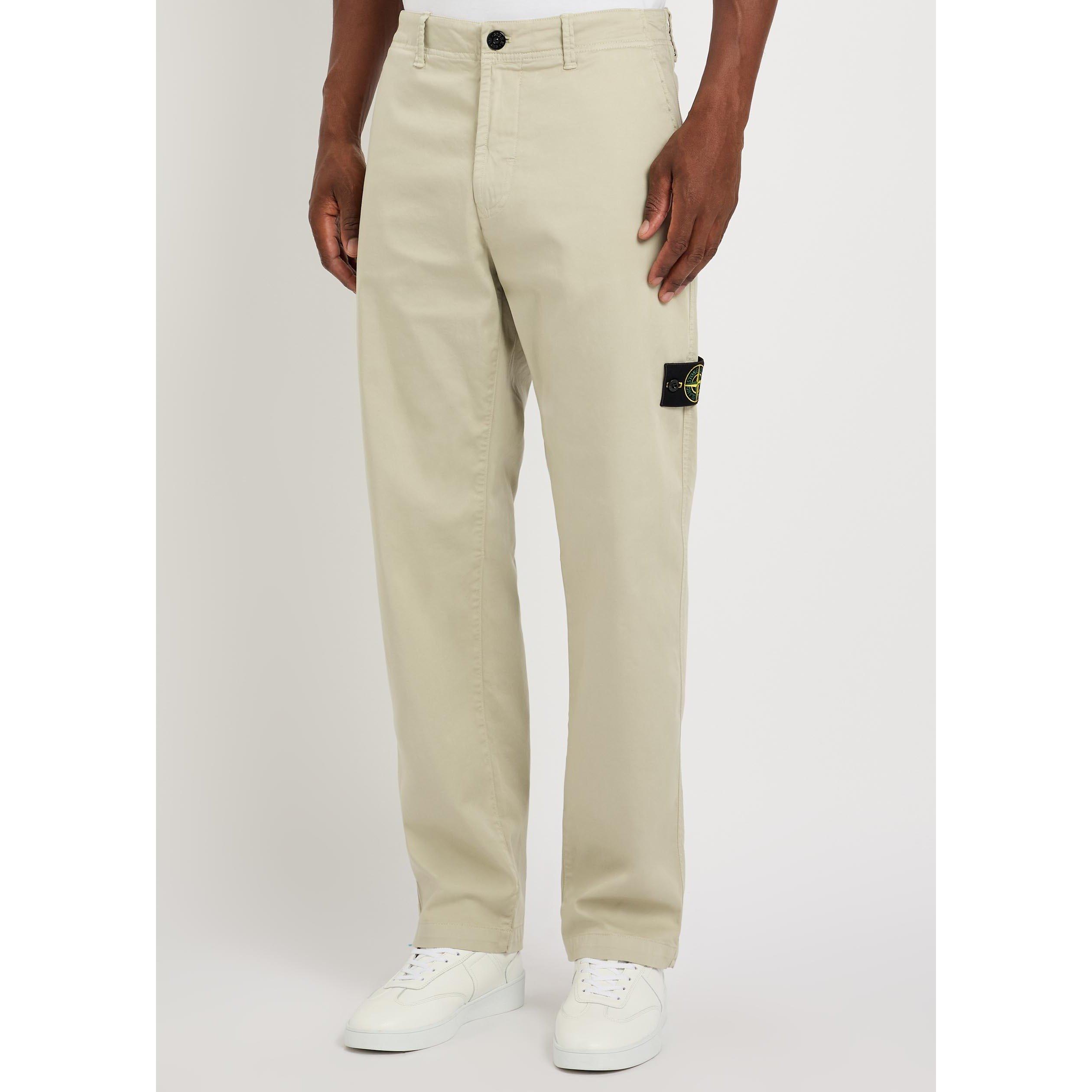SAND - Stone Island - Men's Cotton Straight-Fit Chinos - 2