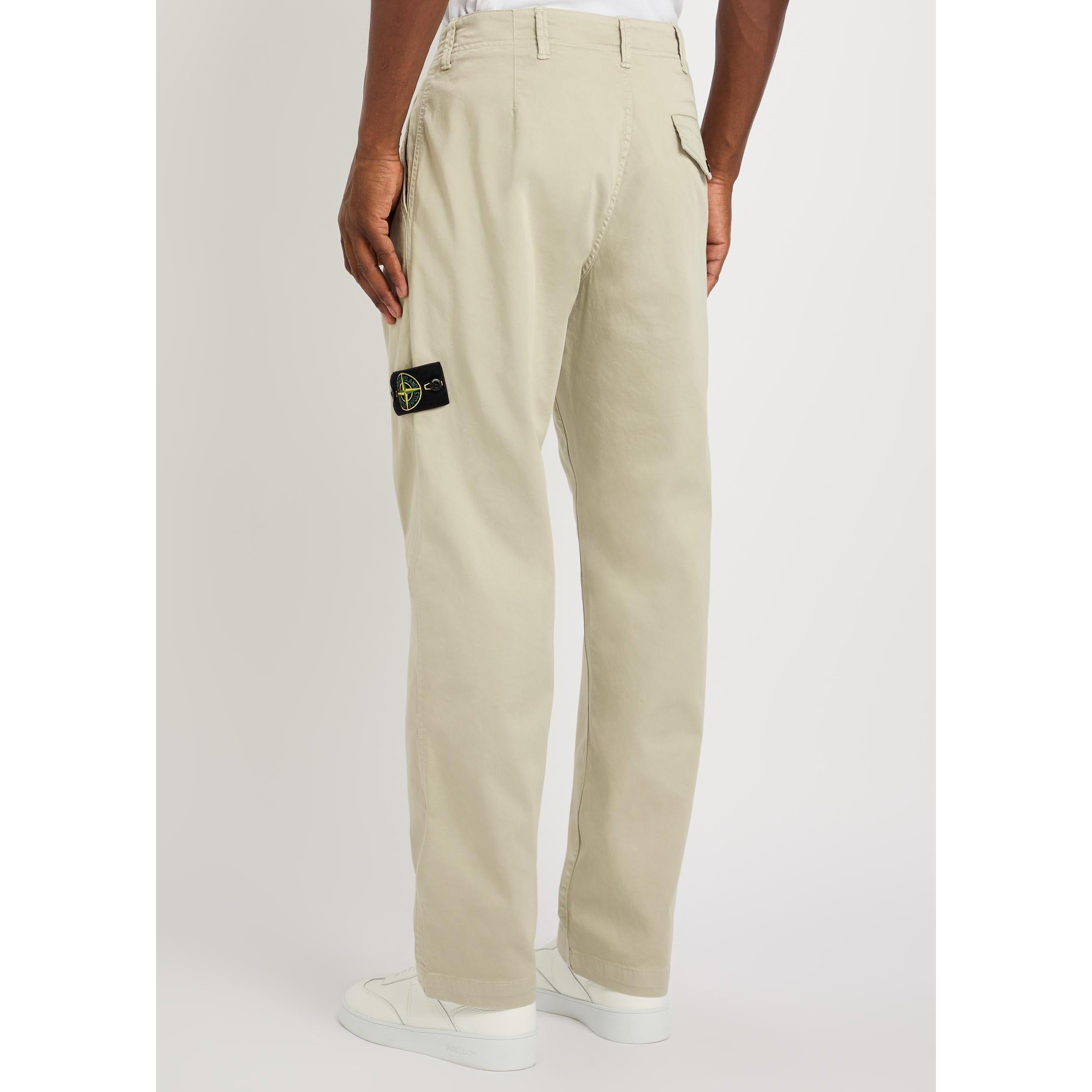 SAND - Stone Island - Men's Cotton Straight-Fit Chinos - 3