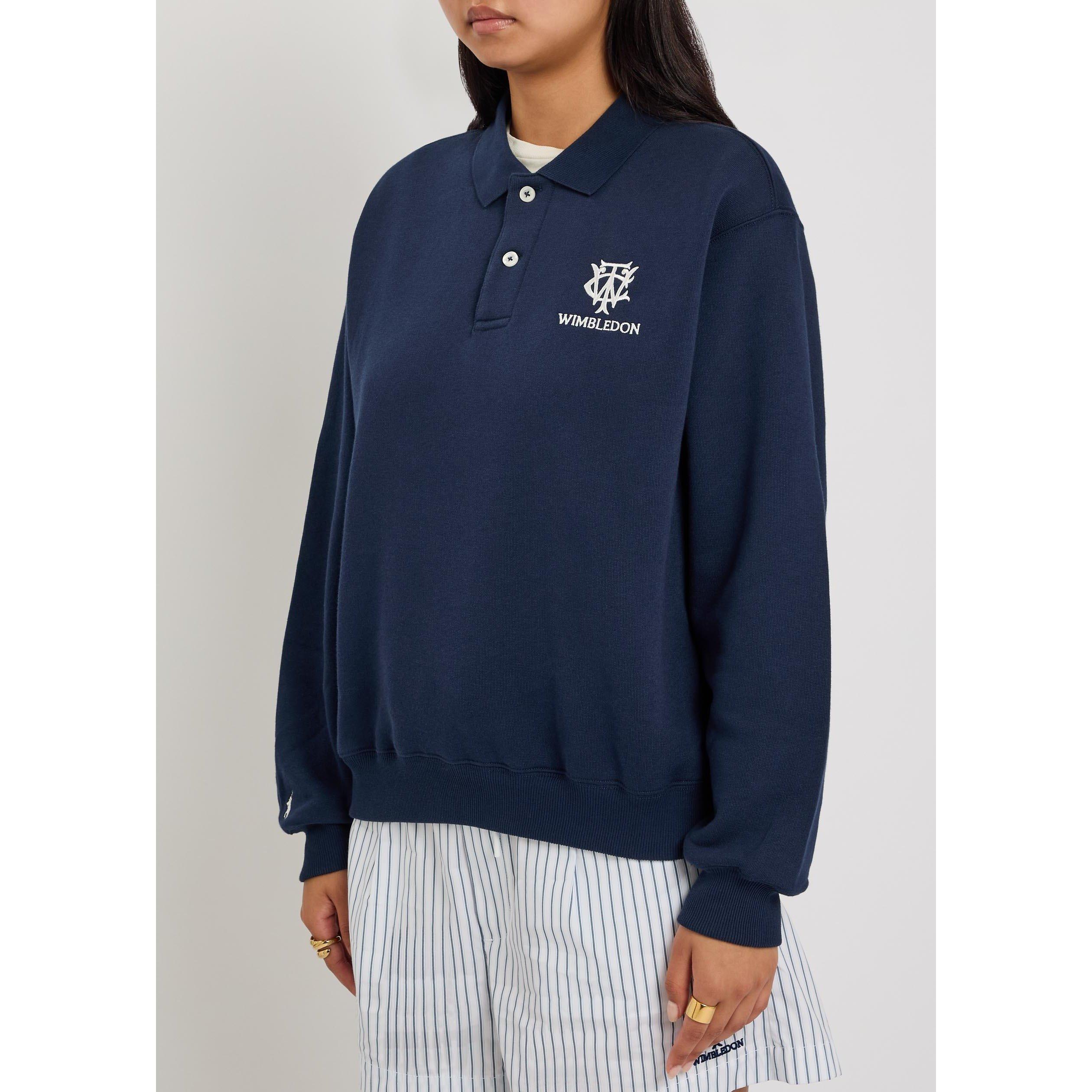 NAVY - Polo Ralph Lauren - Women's Wimbledon Cotton Long Sleeve Polo Shirt - 2