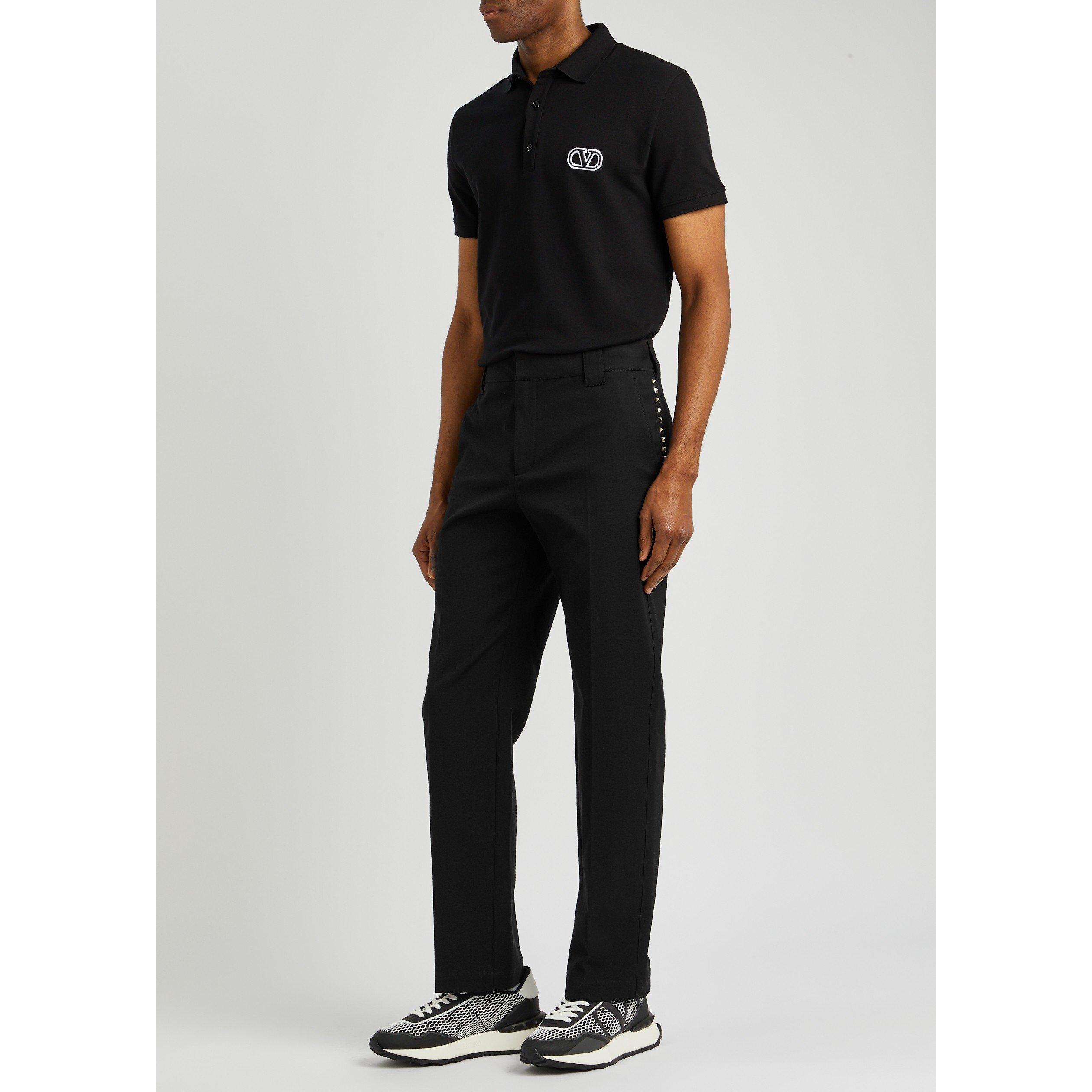 BLACK - Valentino - Men's Rockstar Cotton Straight-Leg Trousers - 5