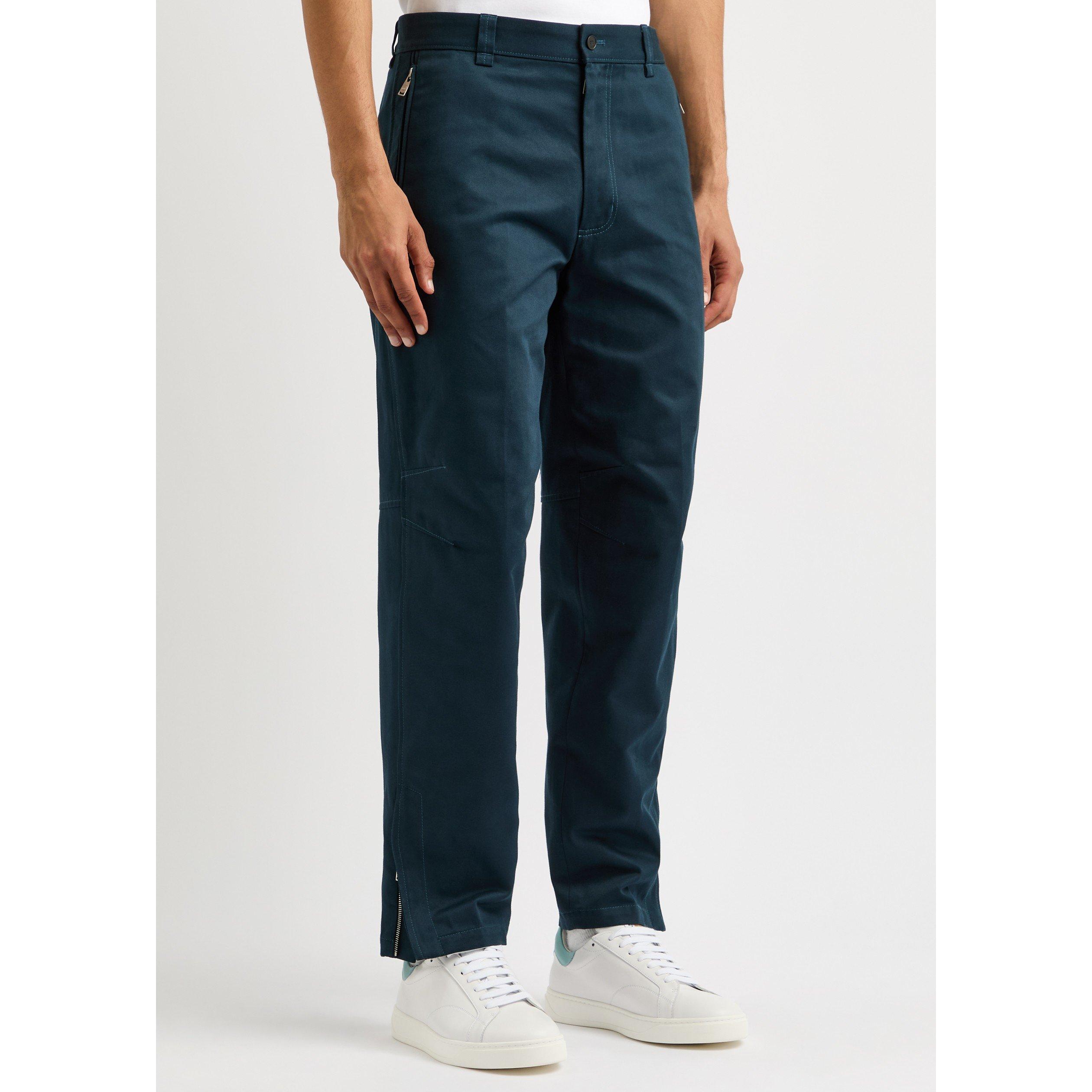 DARK BLUE - Lanvin - Men's Cotton Straight Leg Trousers - 2
