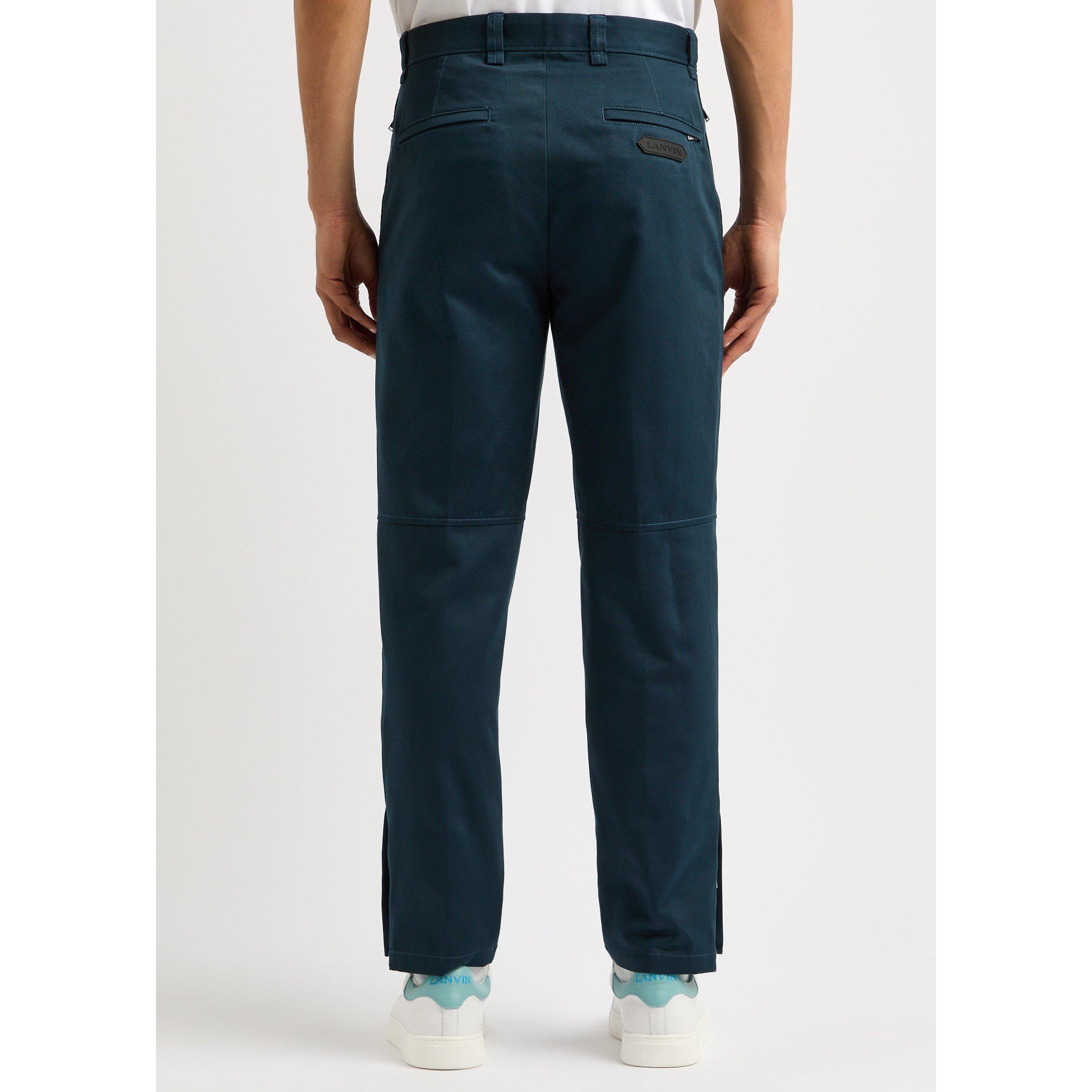 DARK BLUE - Lanvin - Men's Cotton Straight Leg Trousers - 3