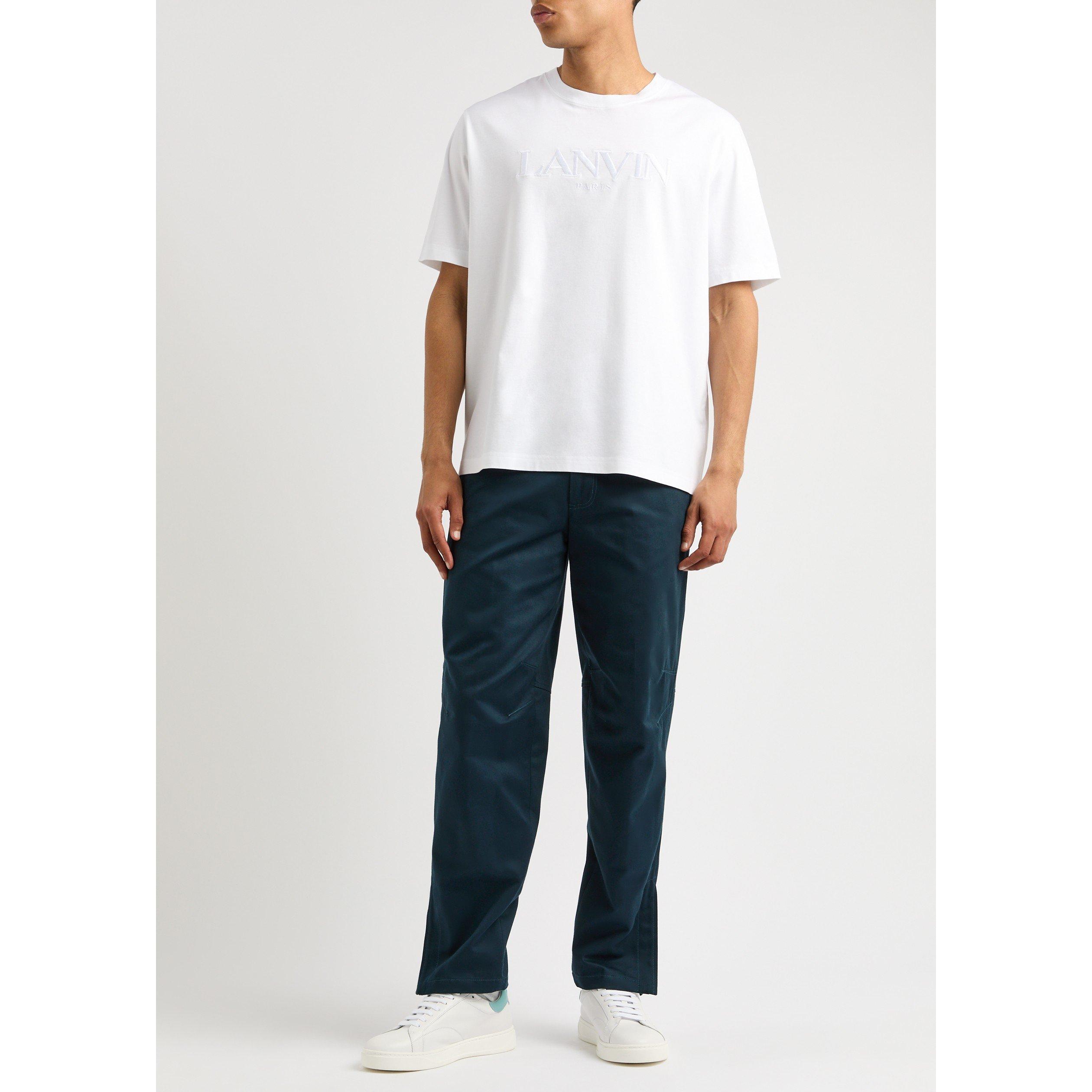 DARK BLUE - Lanvin - Men's Cotton Straight Leg Trousers - 5