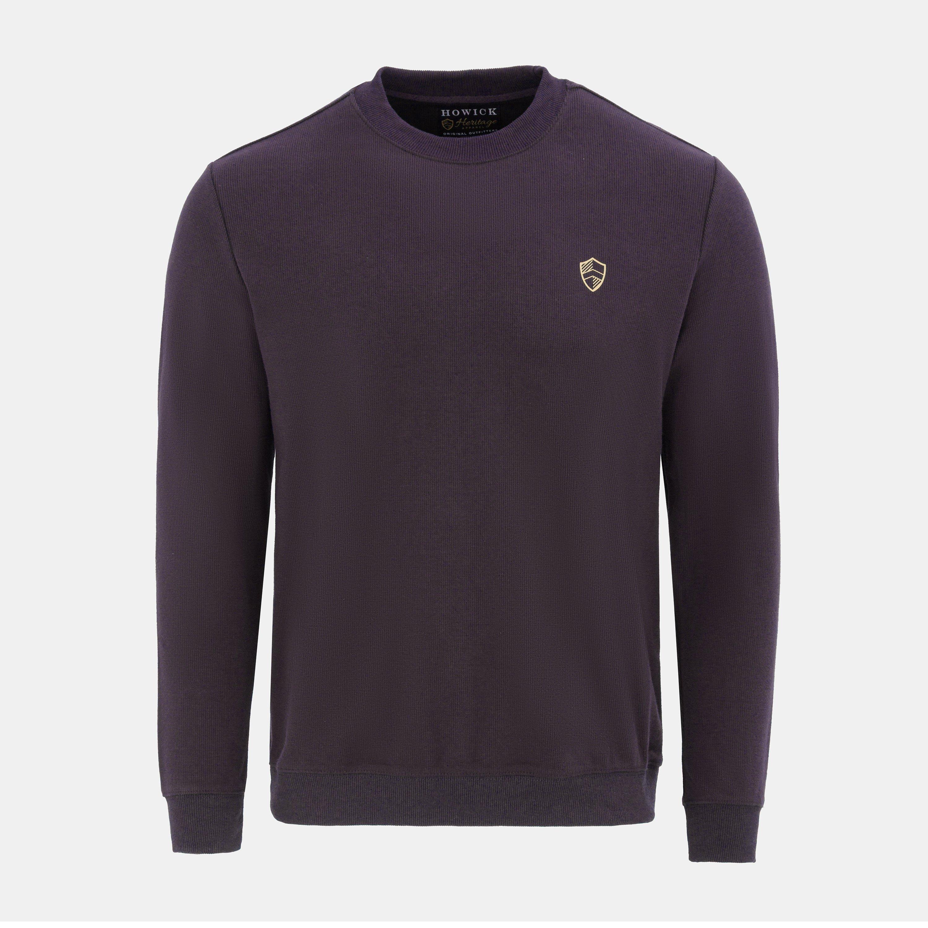 Howick Men's Crew Neck Jumper - Dark Purple - S