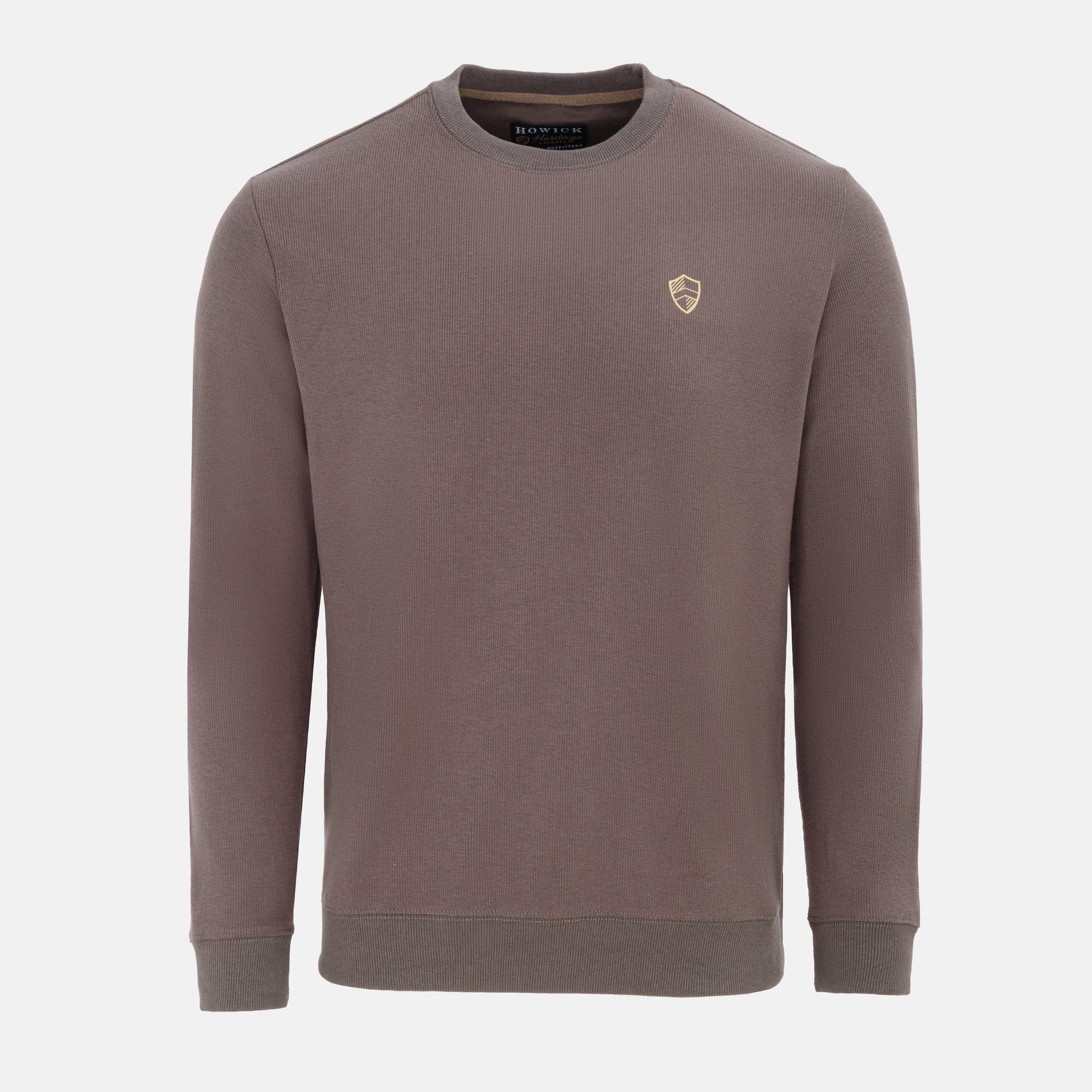 Howick Men's Crew Neck Jumper - Brown Grey - S
