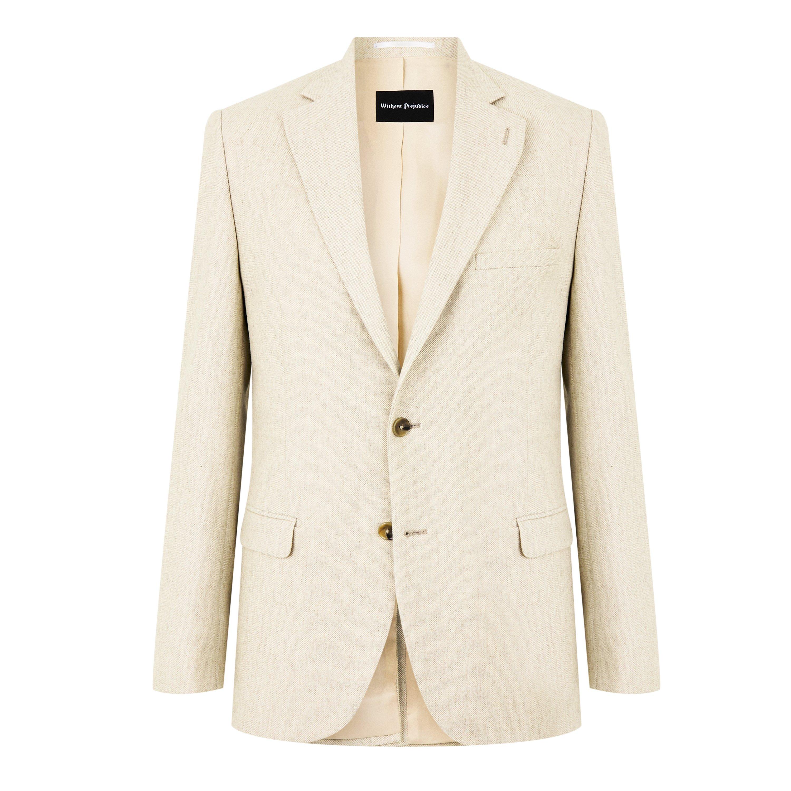 Without Prejudice Men's Archer Donegal Slim Fit Suit Jacket - Neutral Tweed - 46 (56)