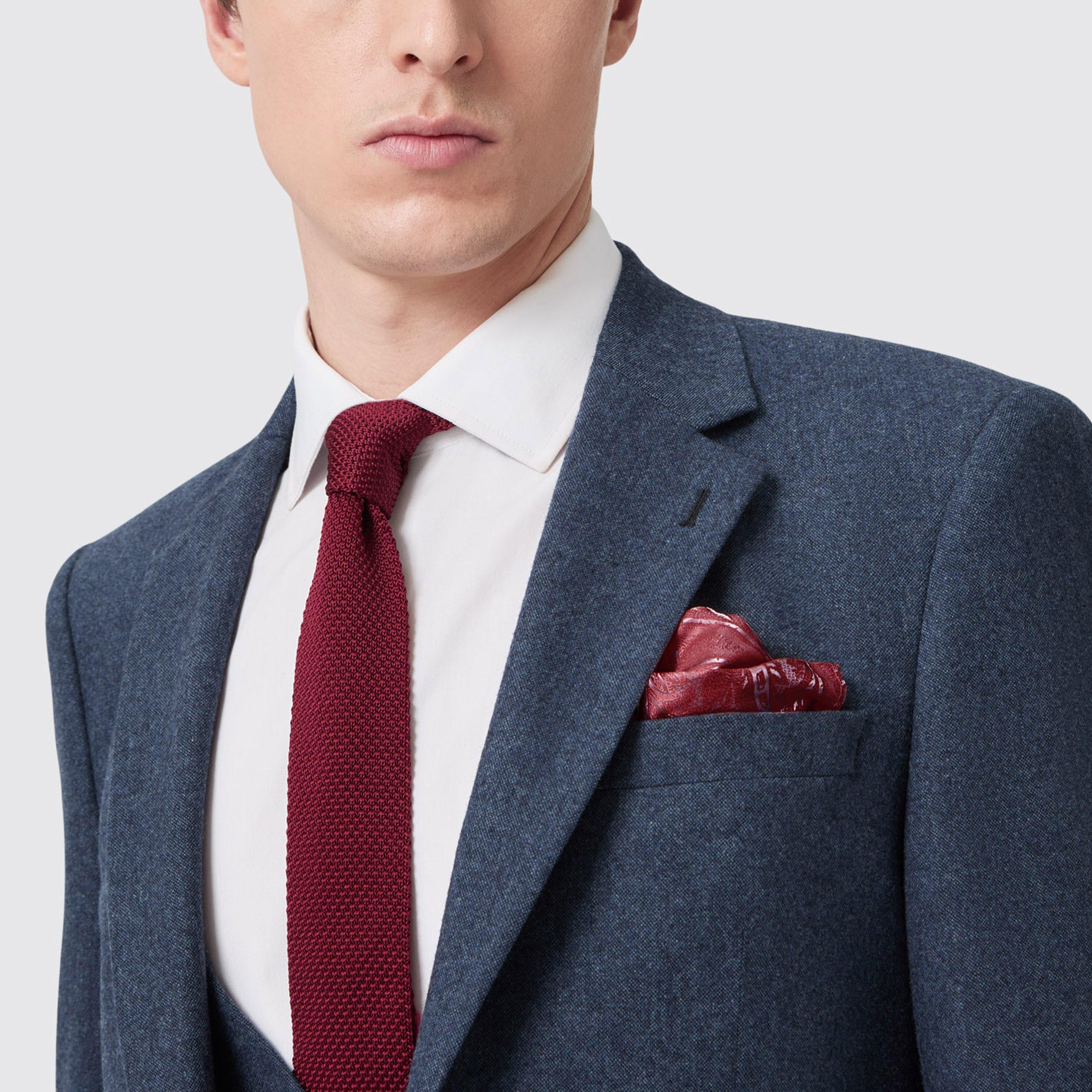 Navy Tweed - Without Prejudice - Archer Donegal Slim Fit Suit Jacket - 3