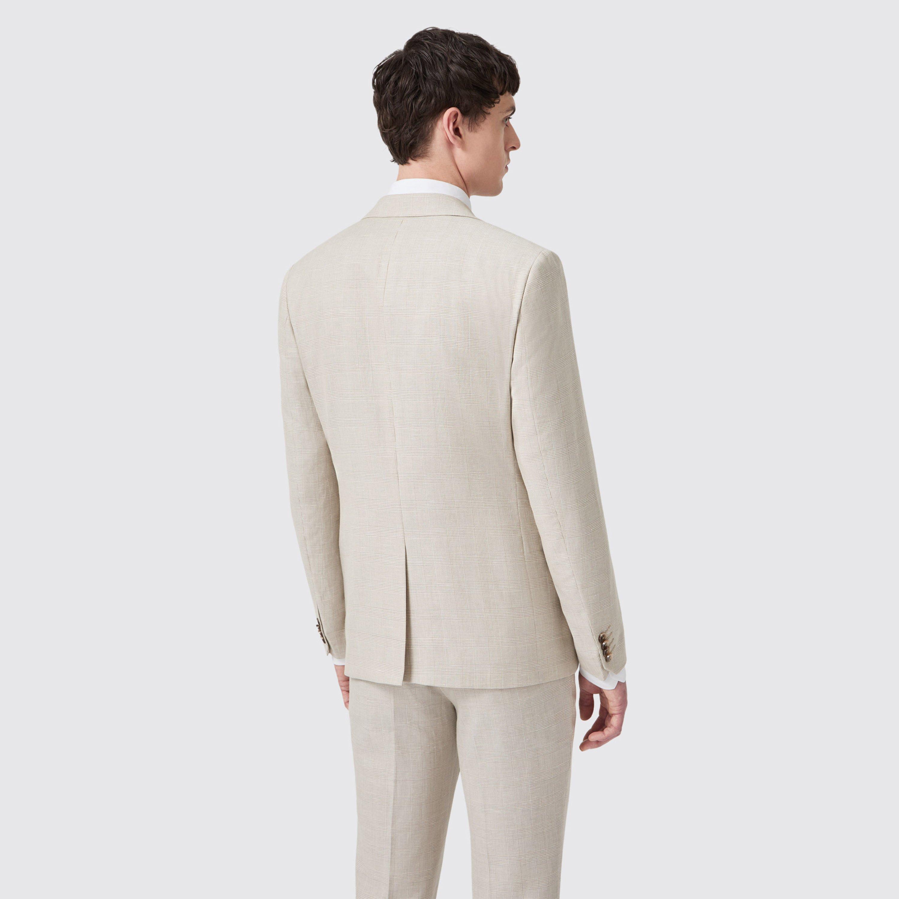 Grey Check - Twisted Tailor - Men's Beckford Slim Fit Check Suit Jacket - 5