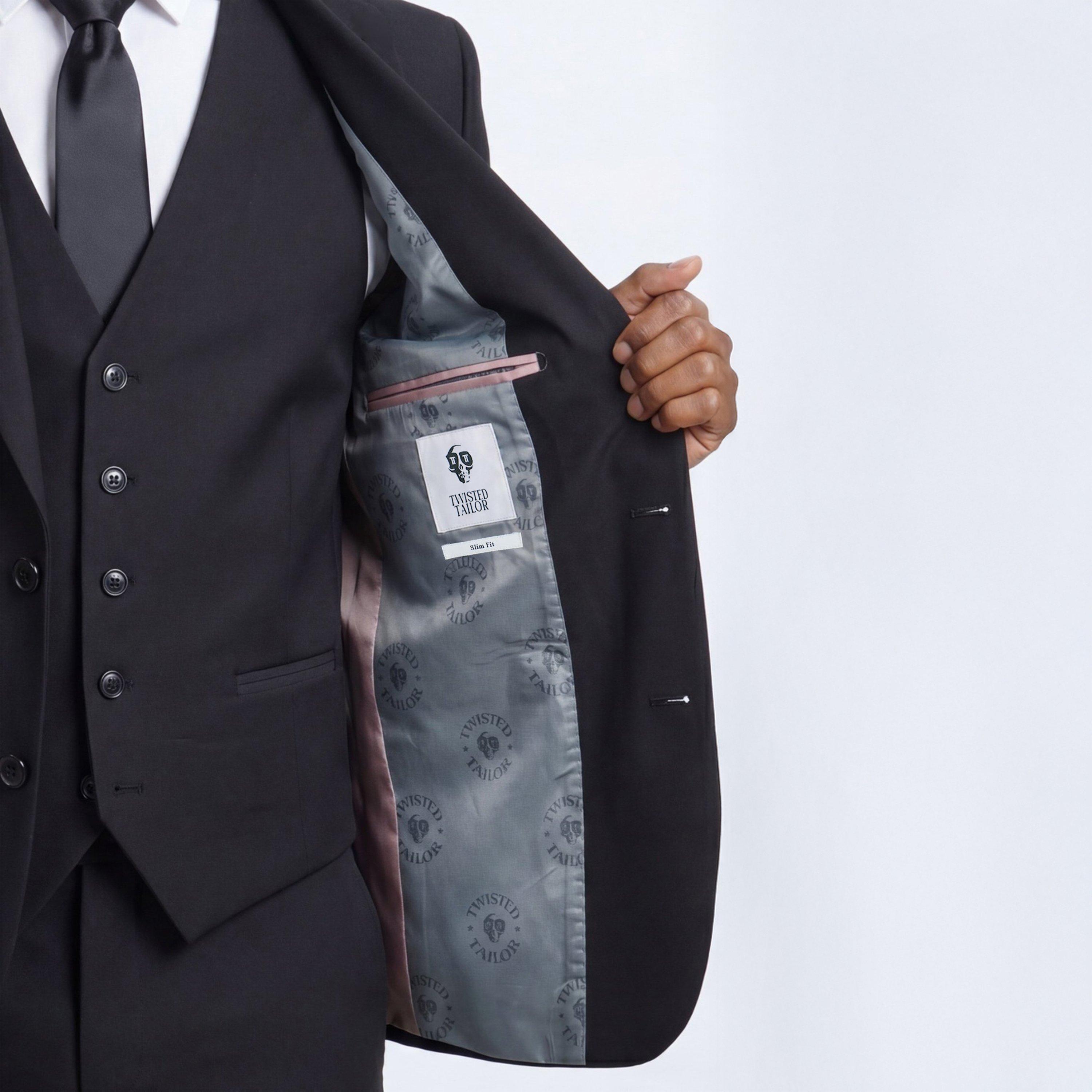 Black - Twisted Tailor - Orwell Slim Fit Suit Jacket - 5
