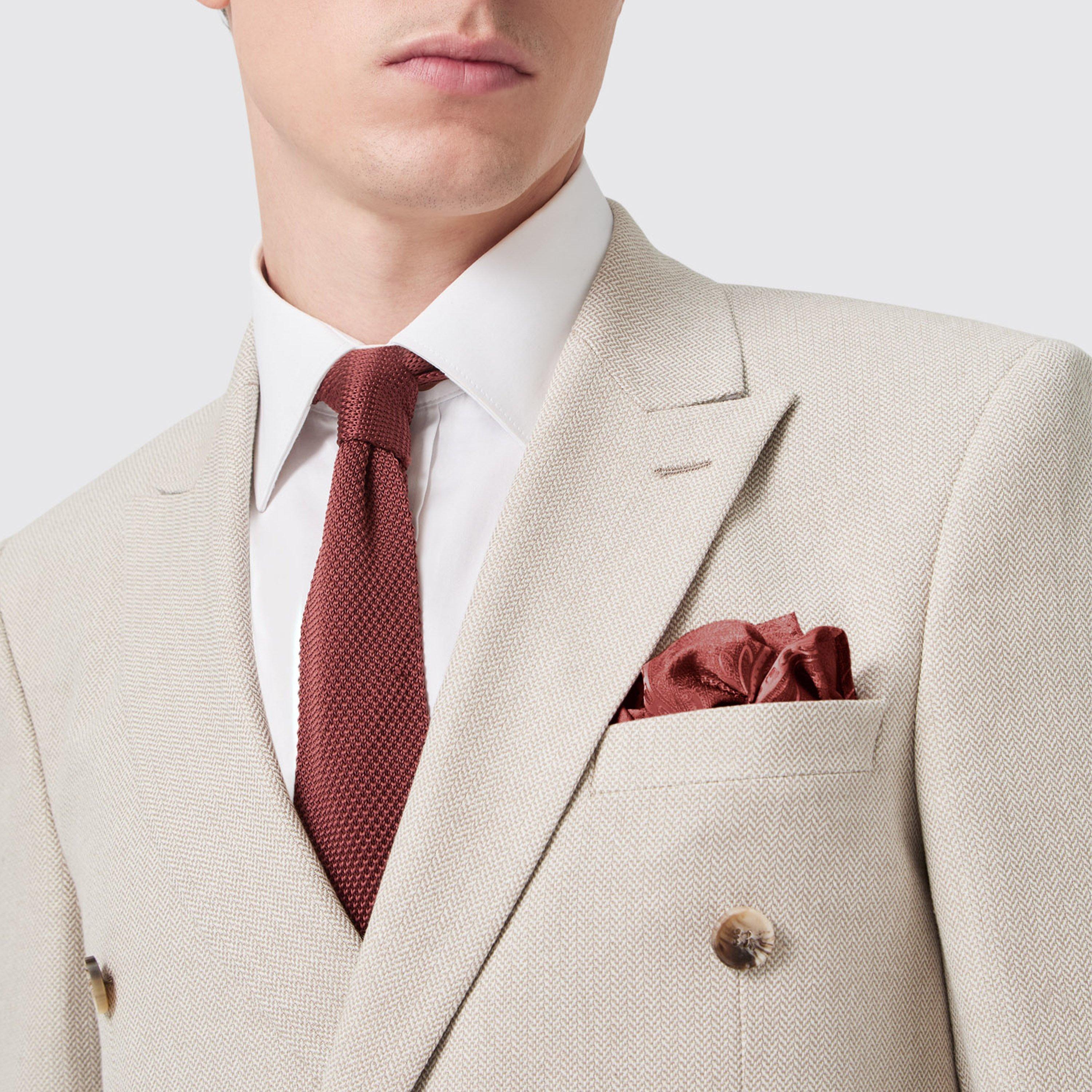 Neutral HBone - Twisted Tailor - Sion Slim Fit DB Herringbone Jacket - 3