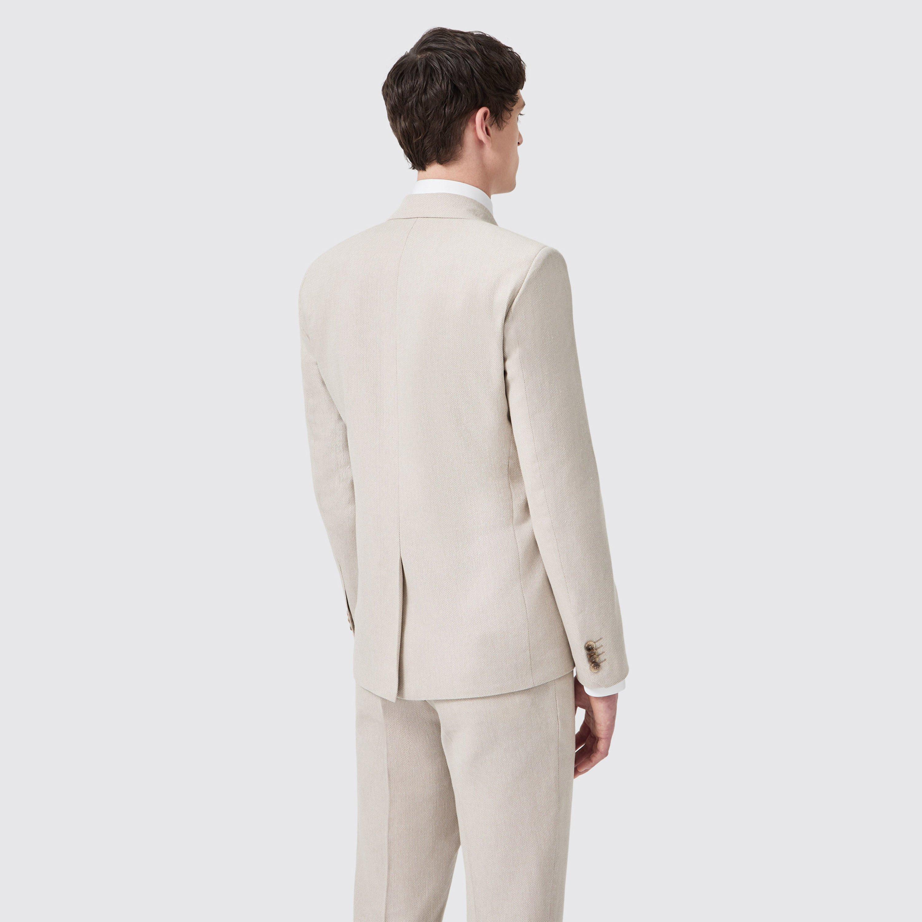 Neutral HBone - Twisted Tailor - Sion Slim Fit DB Herringbone Jacket - 5