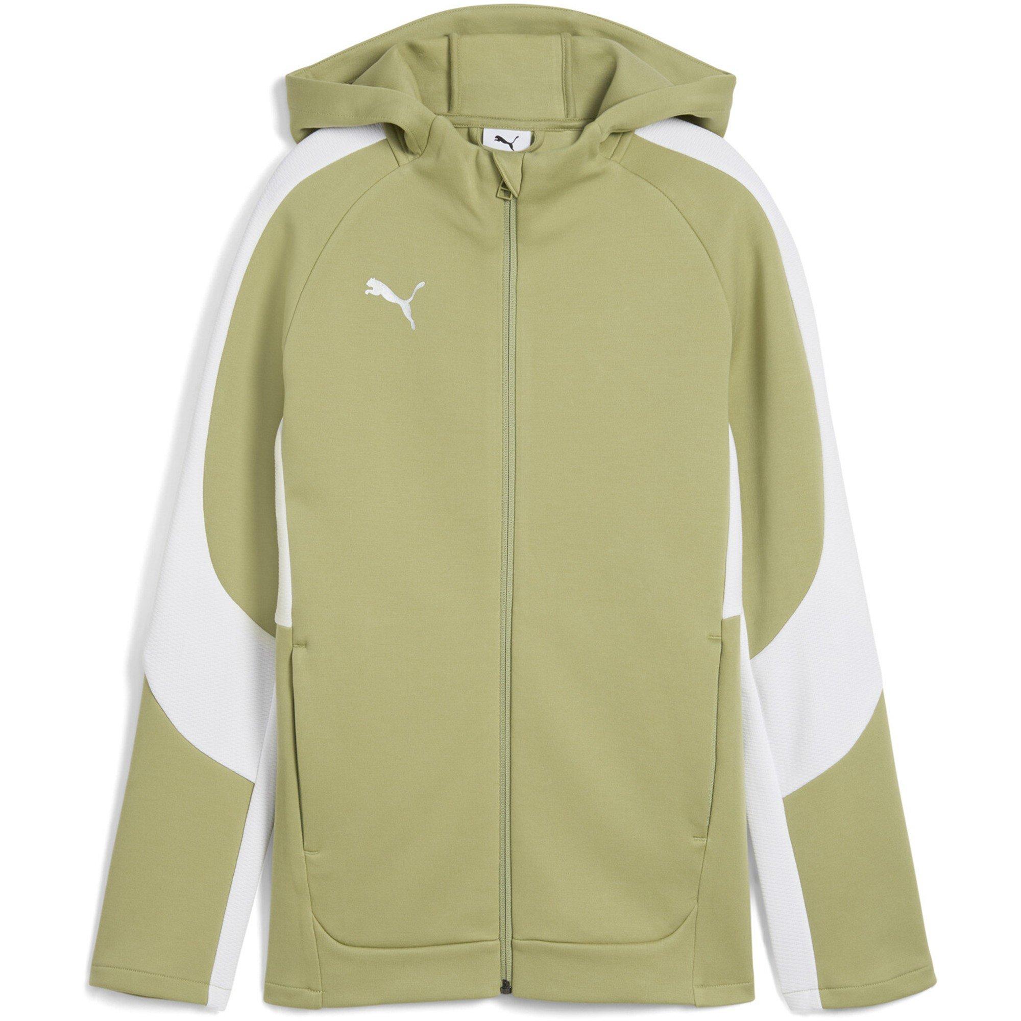 ClmngGrn-Sl-Wht - Puma - Unisex Kids' Teamevostripe Hooded Performance Tracksuit Top - 1