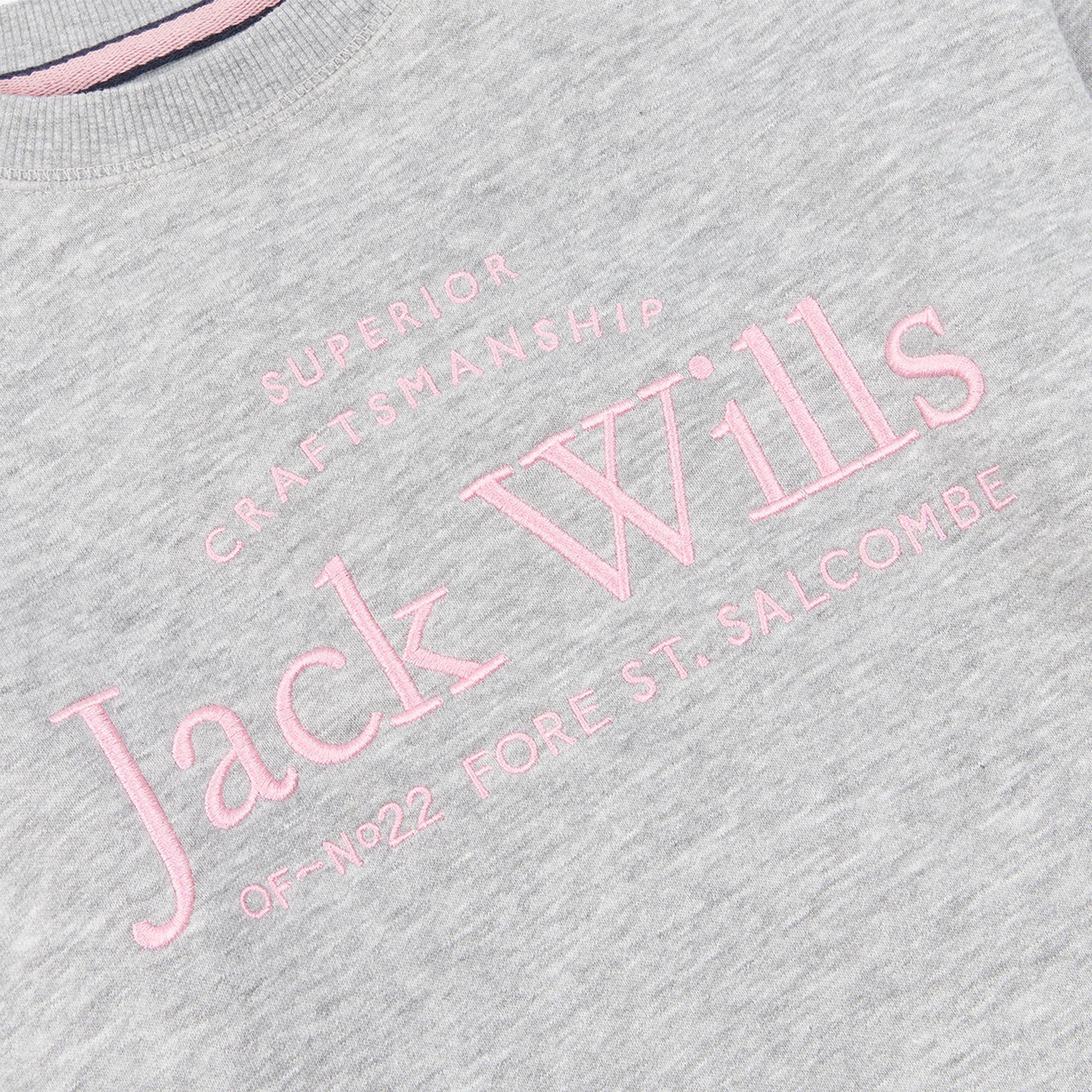 Grey Heather - Jack Wills - Kids Girls Script Crew Neck Sweatshirt - 3
