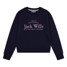Jack Wills Jack Kids Girls Script Crew Neck Sweatshirt