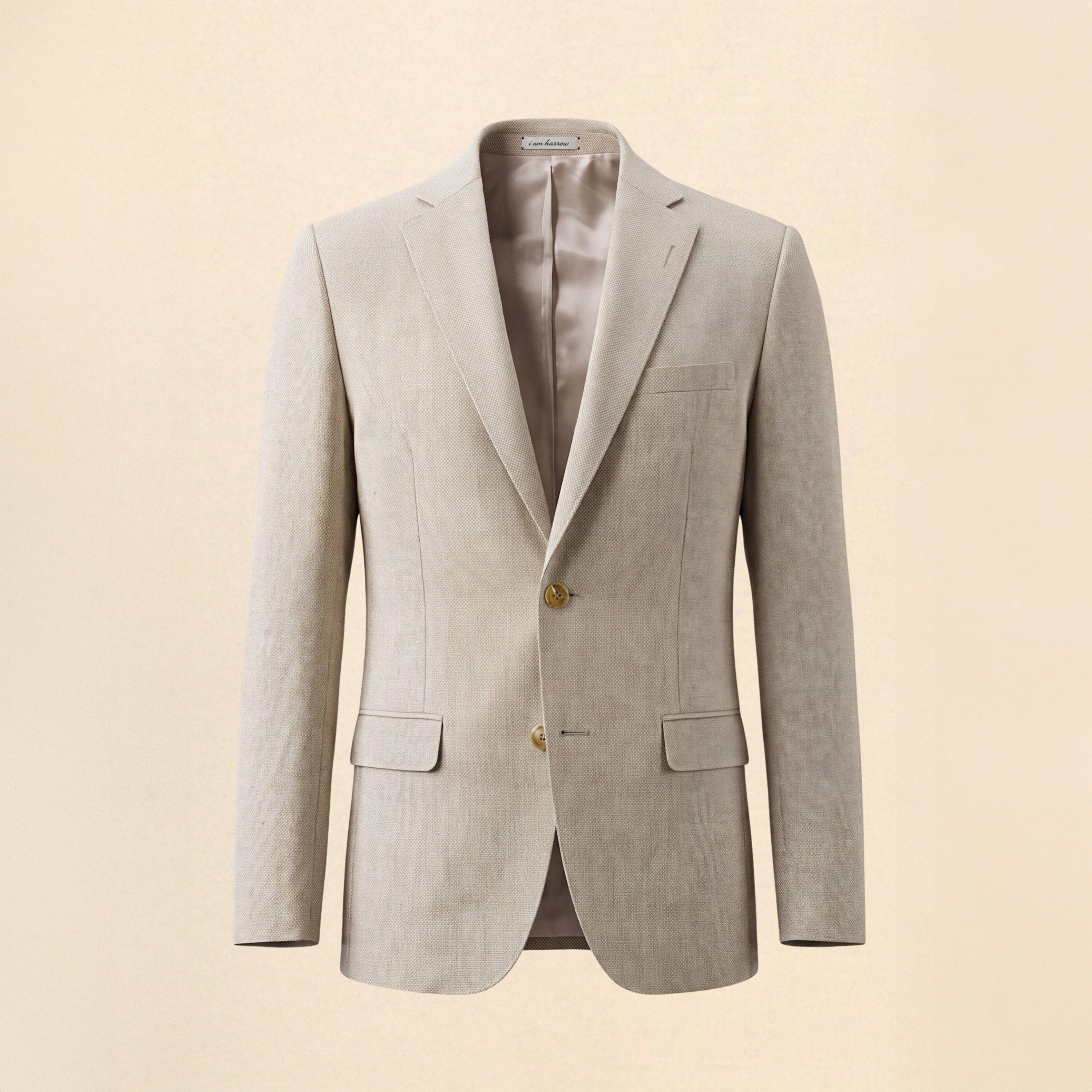 Without Prejudice Men's Archer Slim Fit Tweed Suit Jacket Tan - 40 (50)