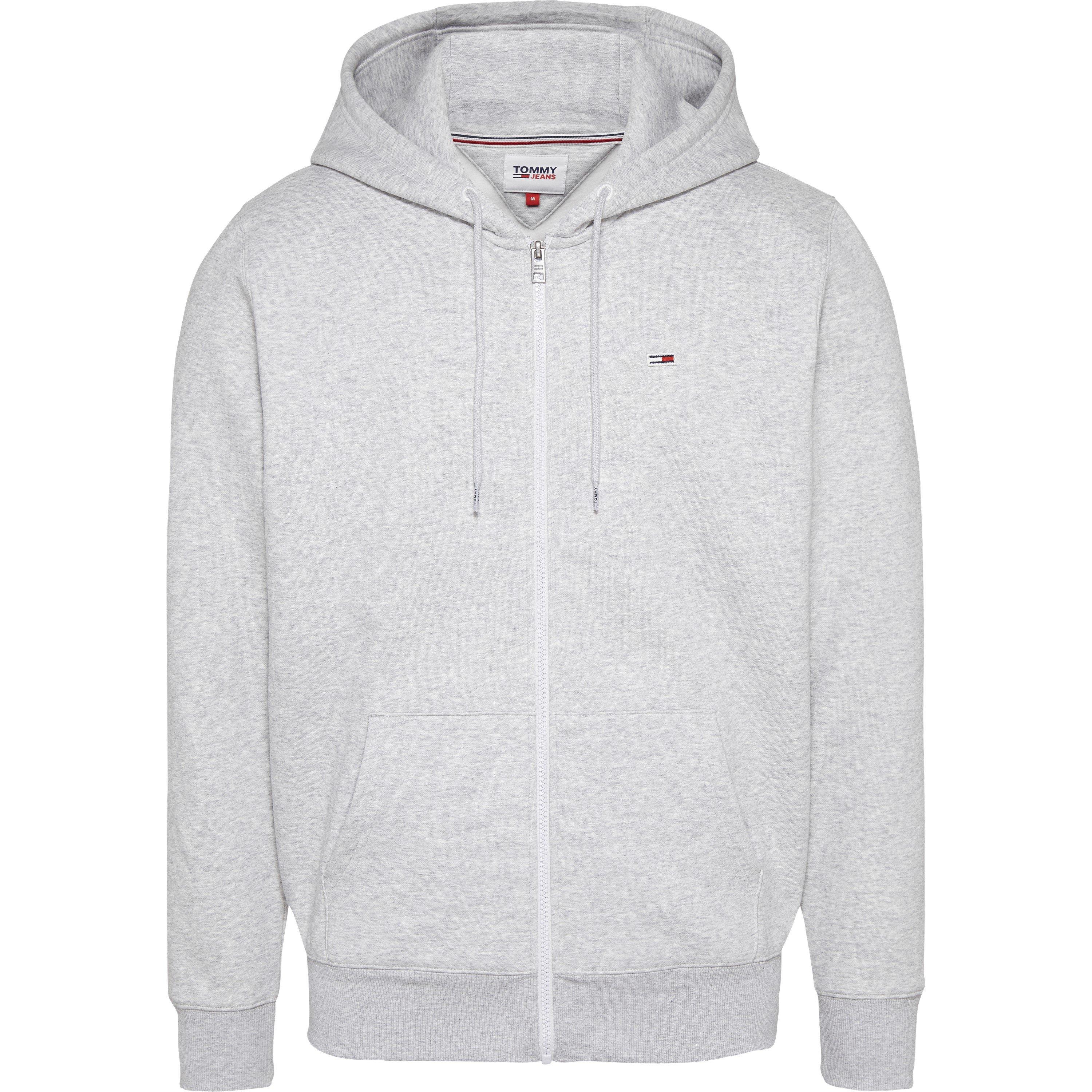 Tommy Jeans Men's Flag Basic Zip Hoodie - Grey - 3XL