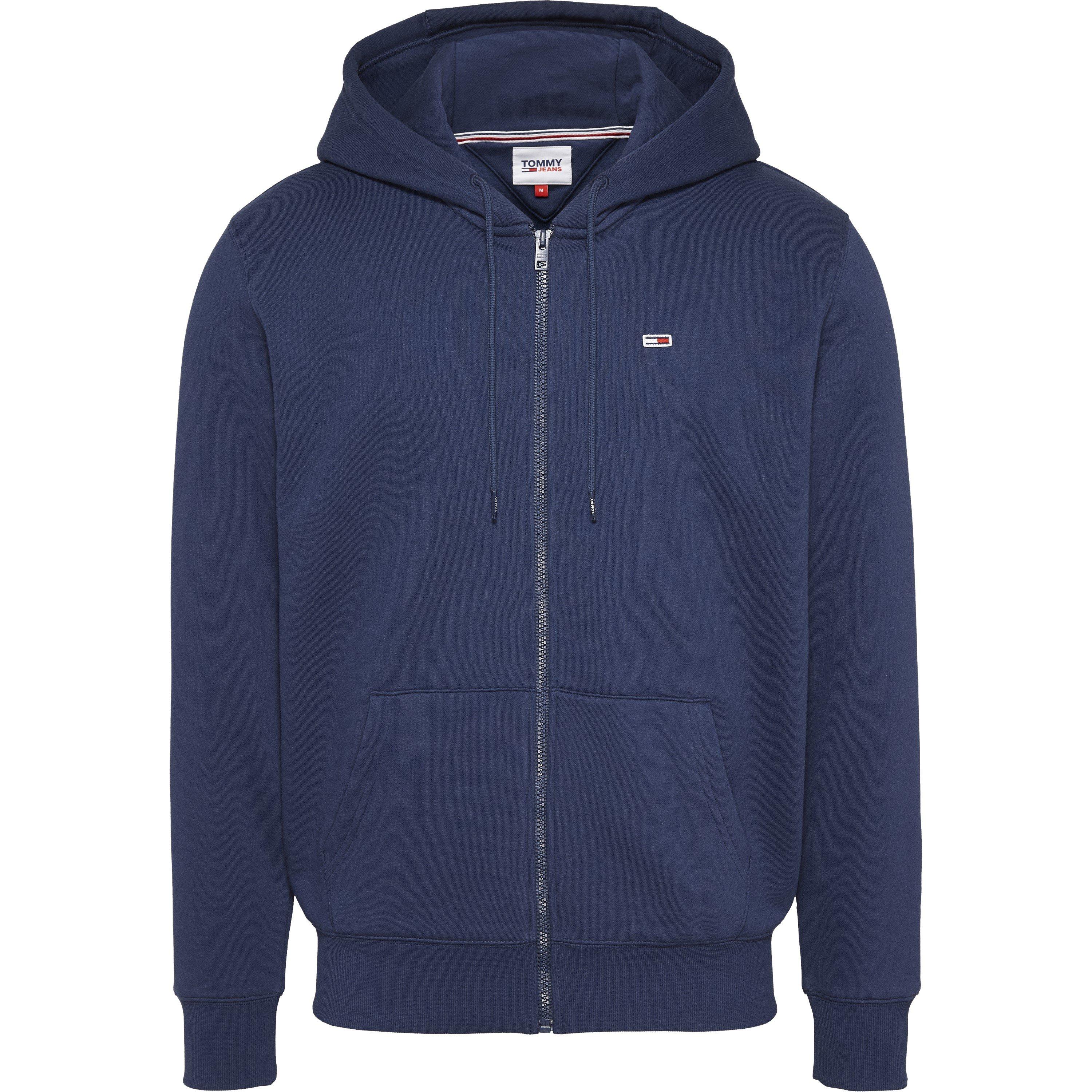 Navy - Tommy Jeans - Flag Basic Zip Hoodie - 1