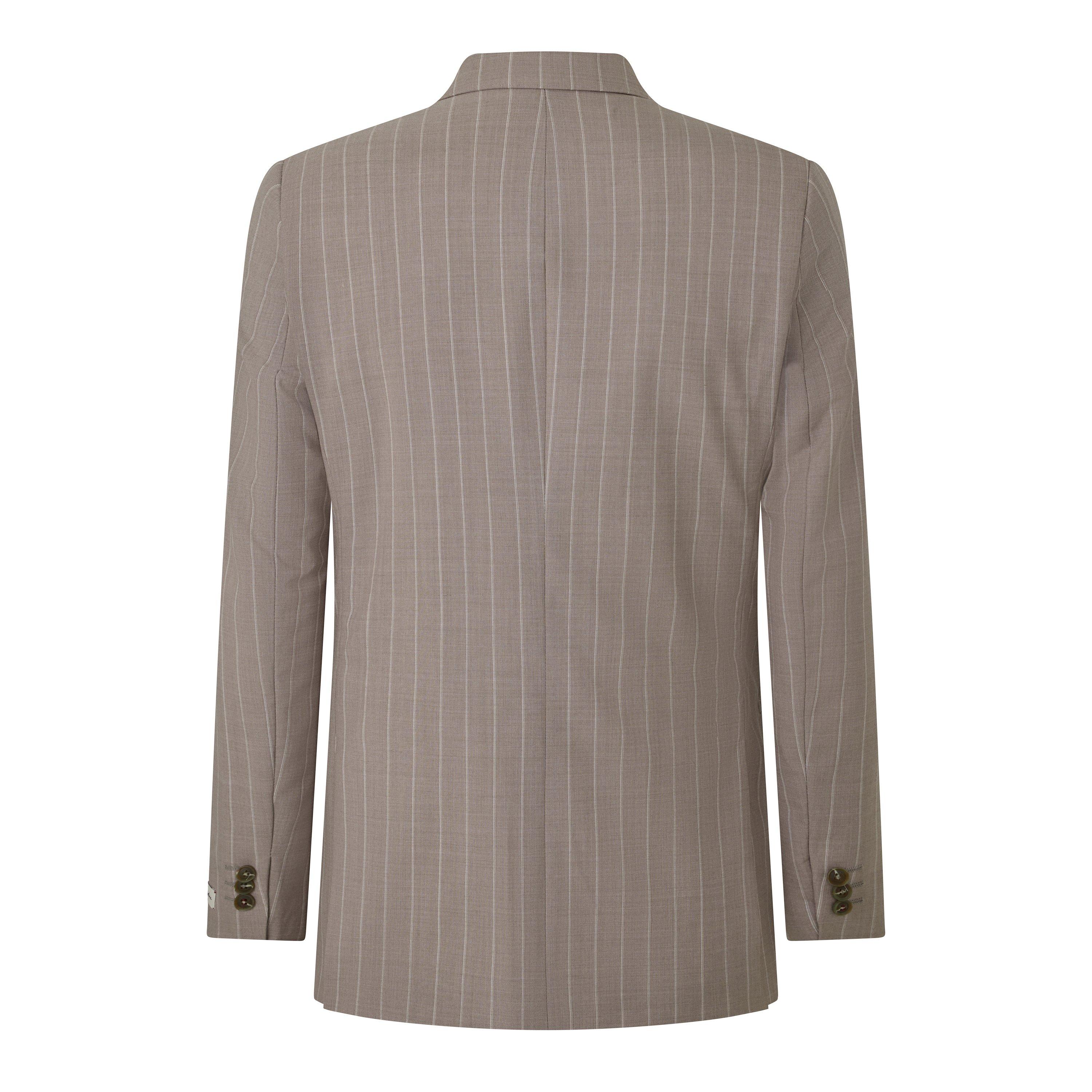Taupe - Without Prejudice - Highgate Slim Fit Double Breasted Suit Jacket - 2