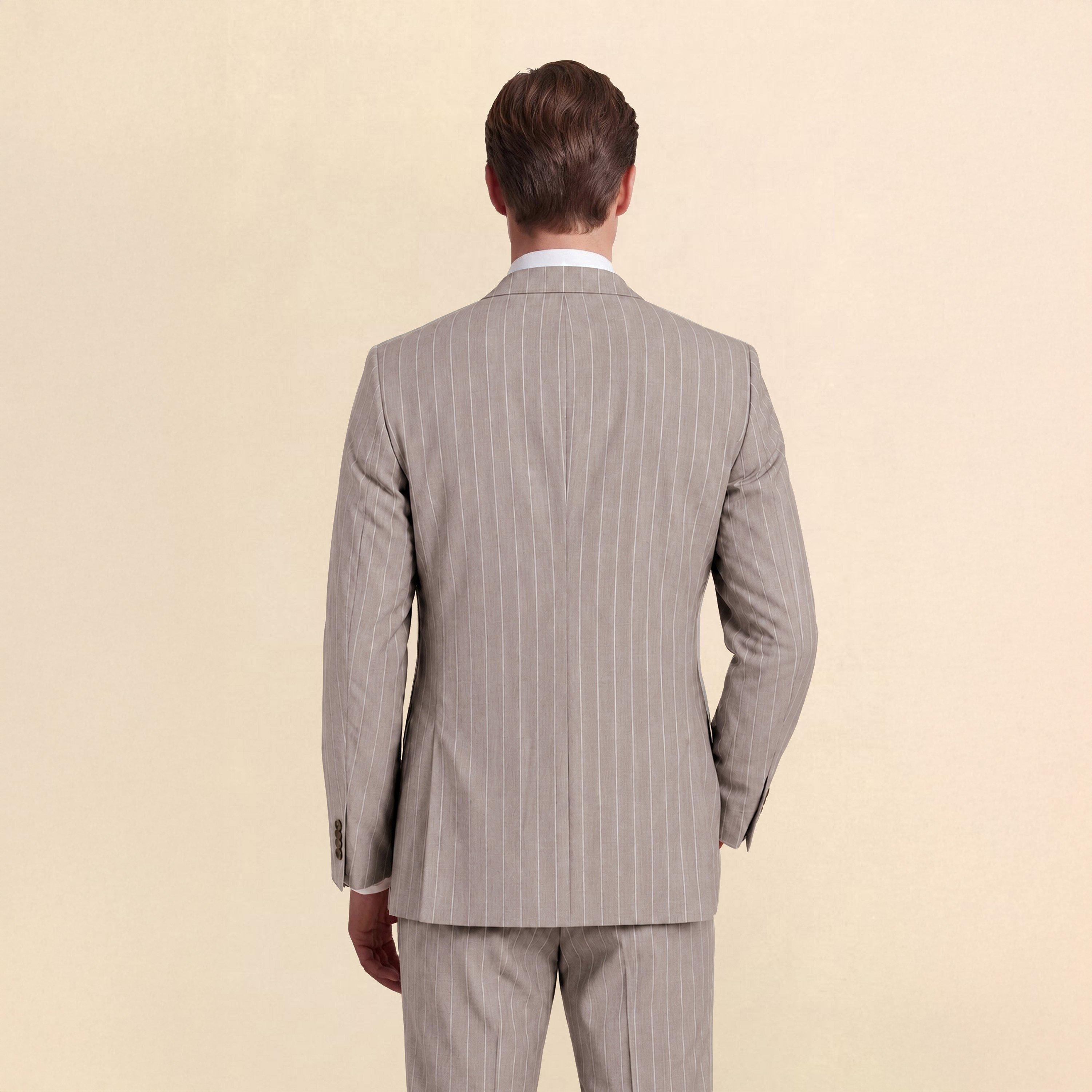 Taupe - Without Prejudice - Highgate Slim Fit Double Breasted Suit Jacket - 3