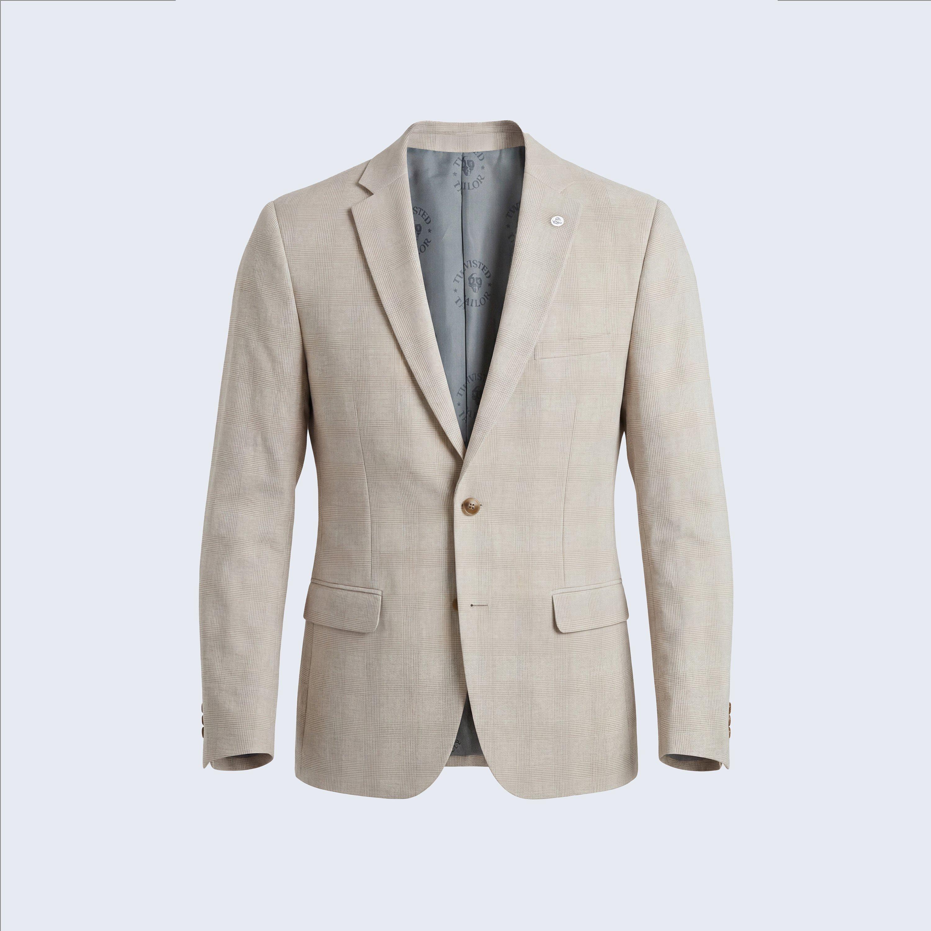 Grey - Twisted Tailor - Beckford Slim Fit Check Suit Jacket - 1