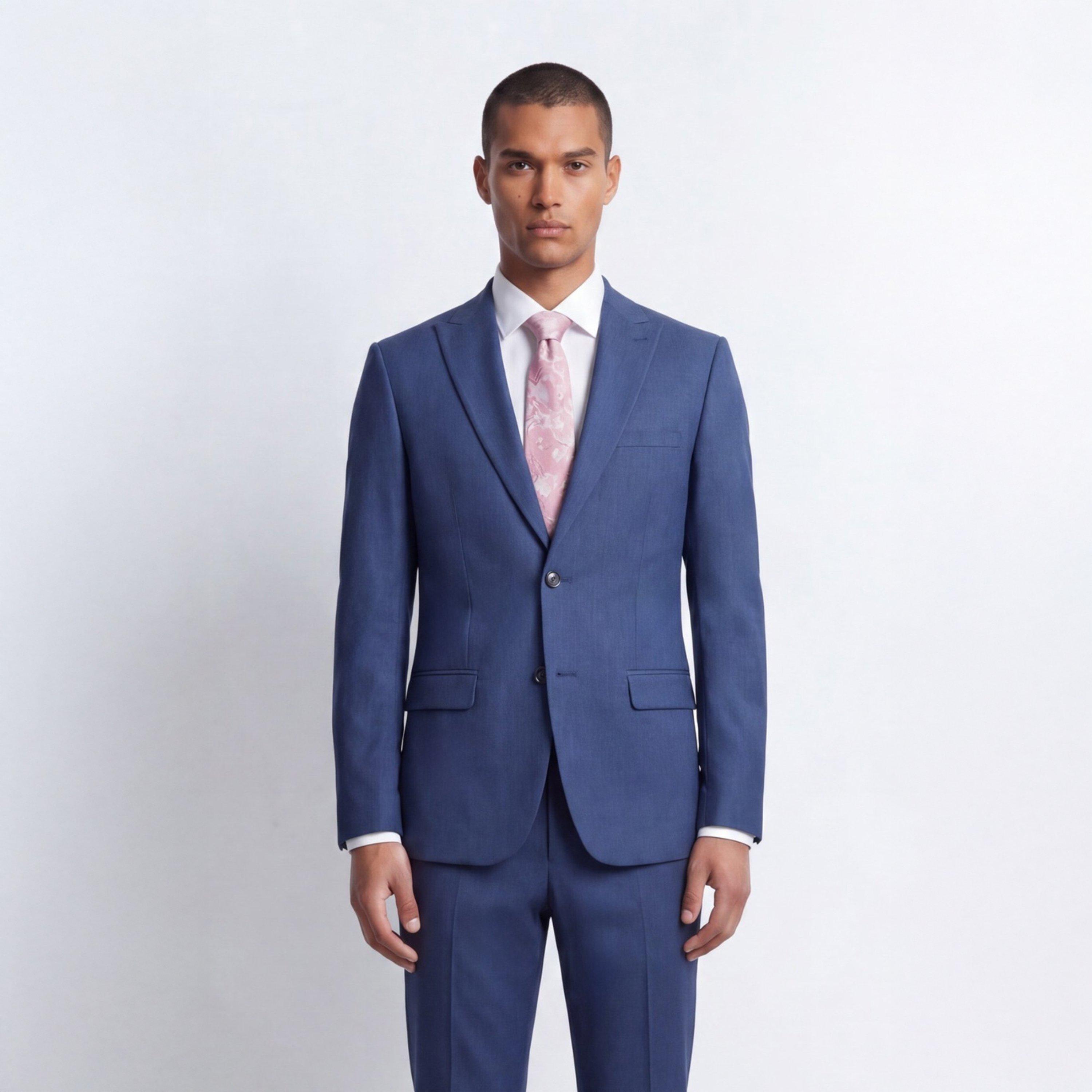 Mid Blue - Twisted Tailor - Mens Gordon Peak Slim Fit Suit Jacket - 2