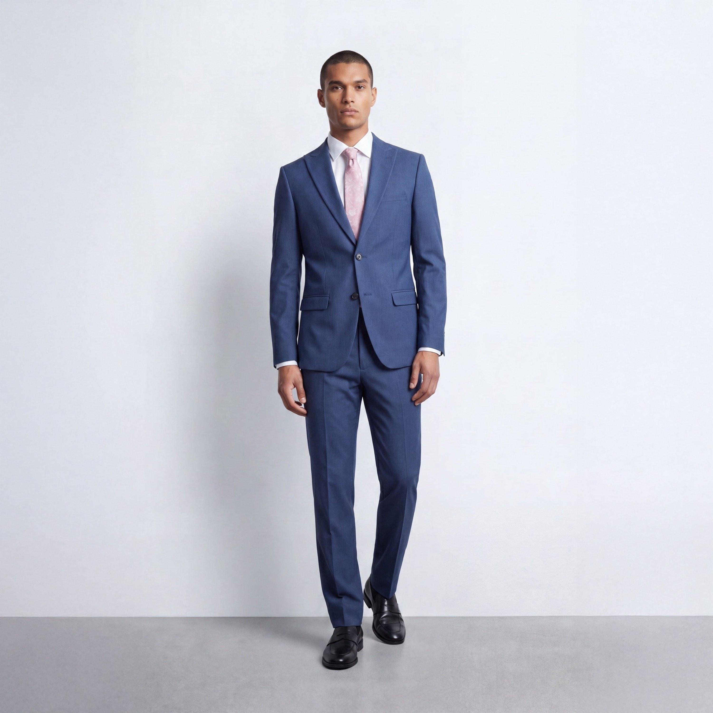 Mid Blue - Twisted Tailor - Mens Gordon Peak Slim Fit Suit Jacket - 5