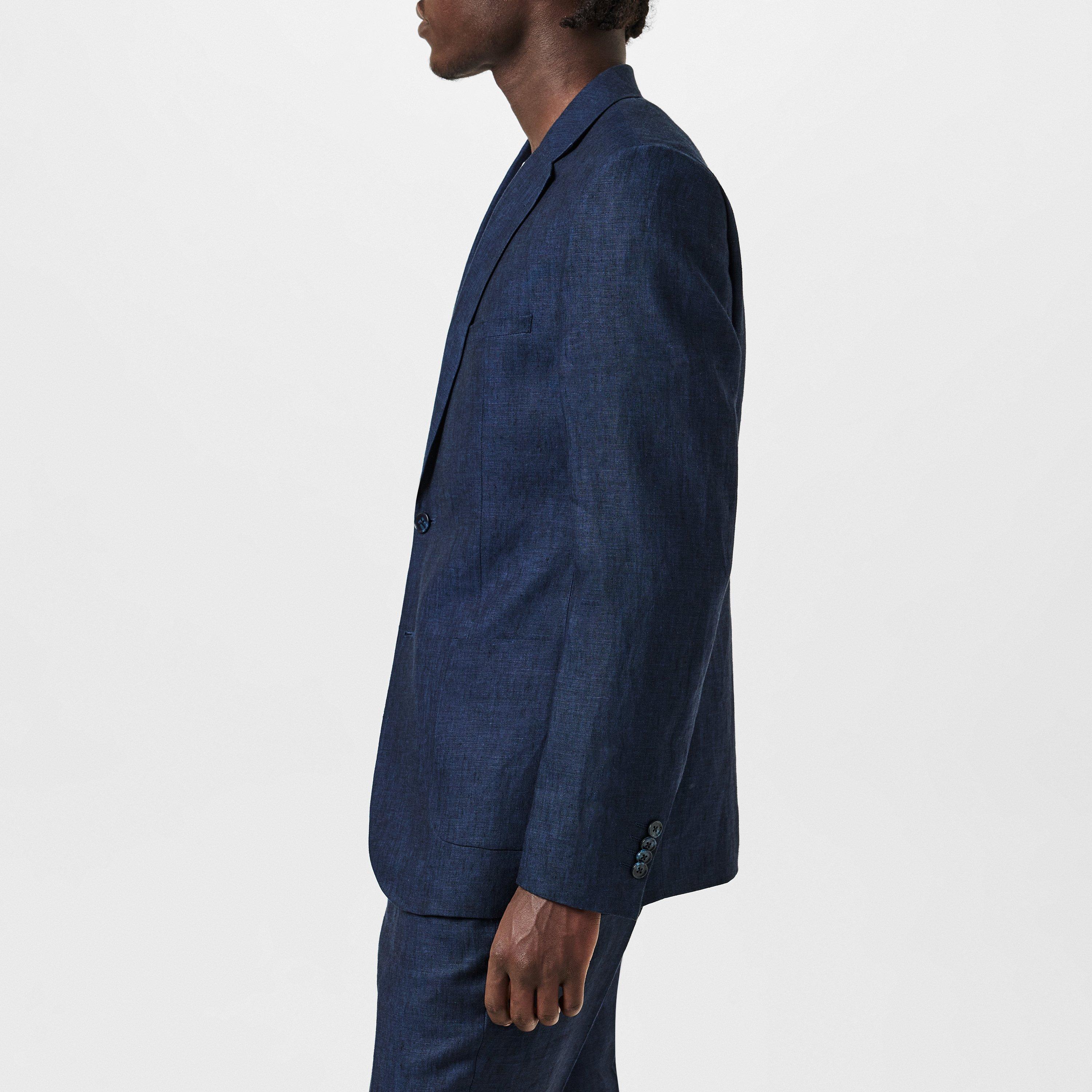 Navy Linen - Without Prejudice - Frith Slim Fit Linen Jacket - 2