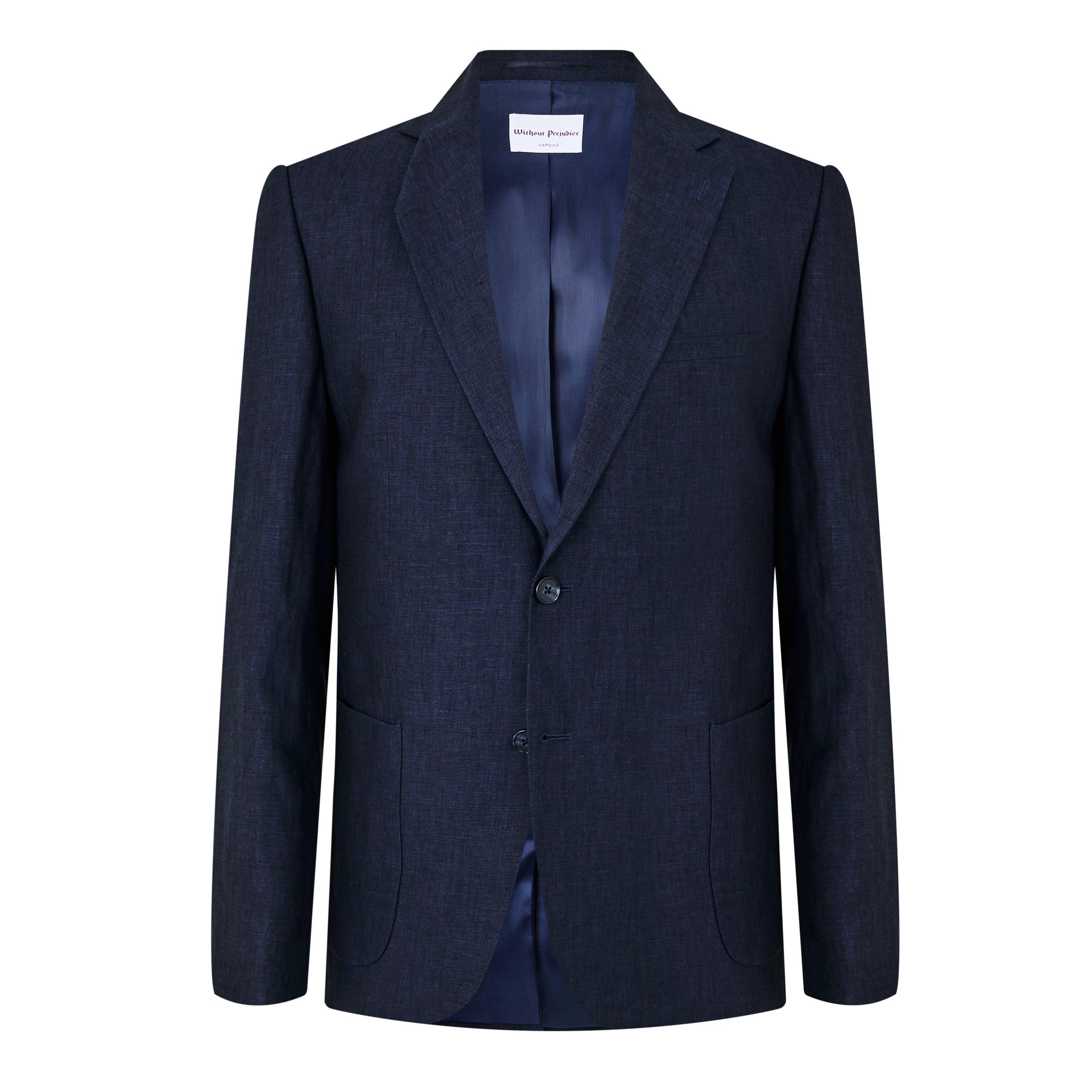 Navy Linen - Without Prejudice - Frith Slim Fit Linen Jacket - 7