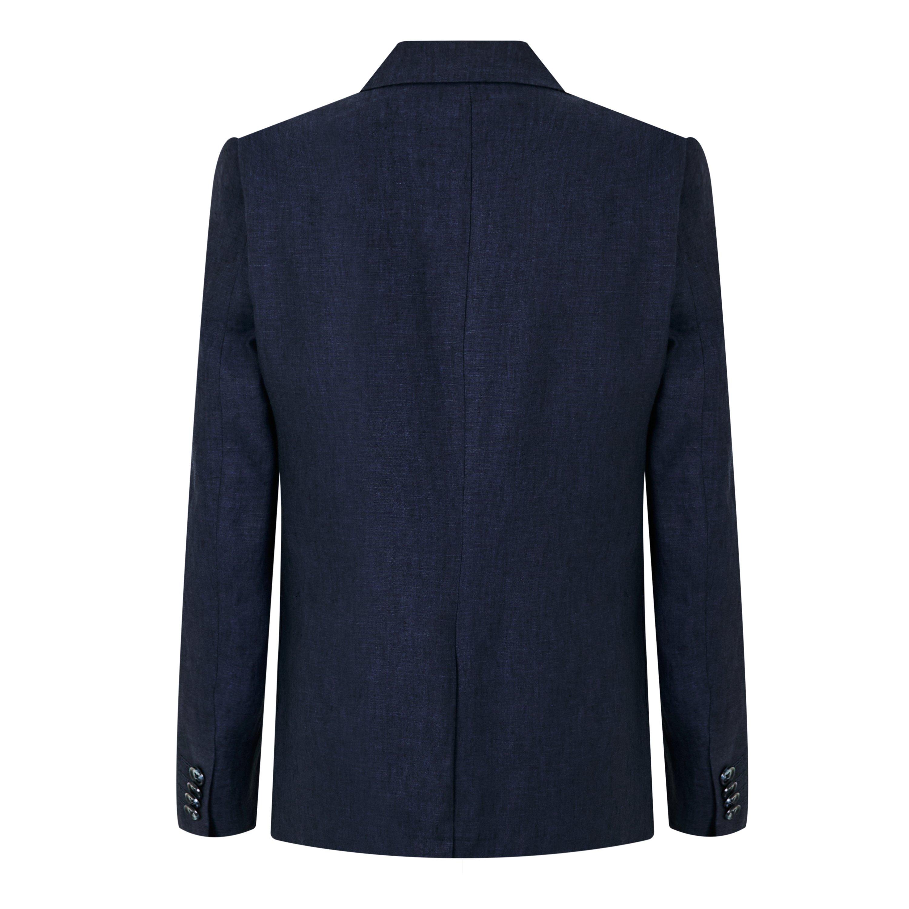 Navy Linen - Without Prejudice - Frith Slim Fit Linen Jacket - 8