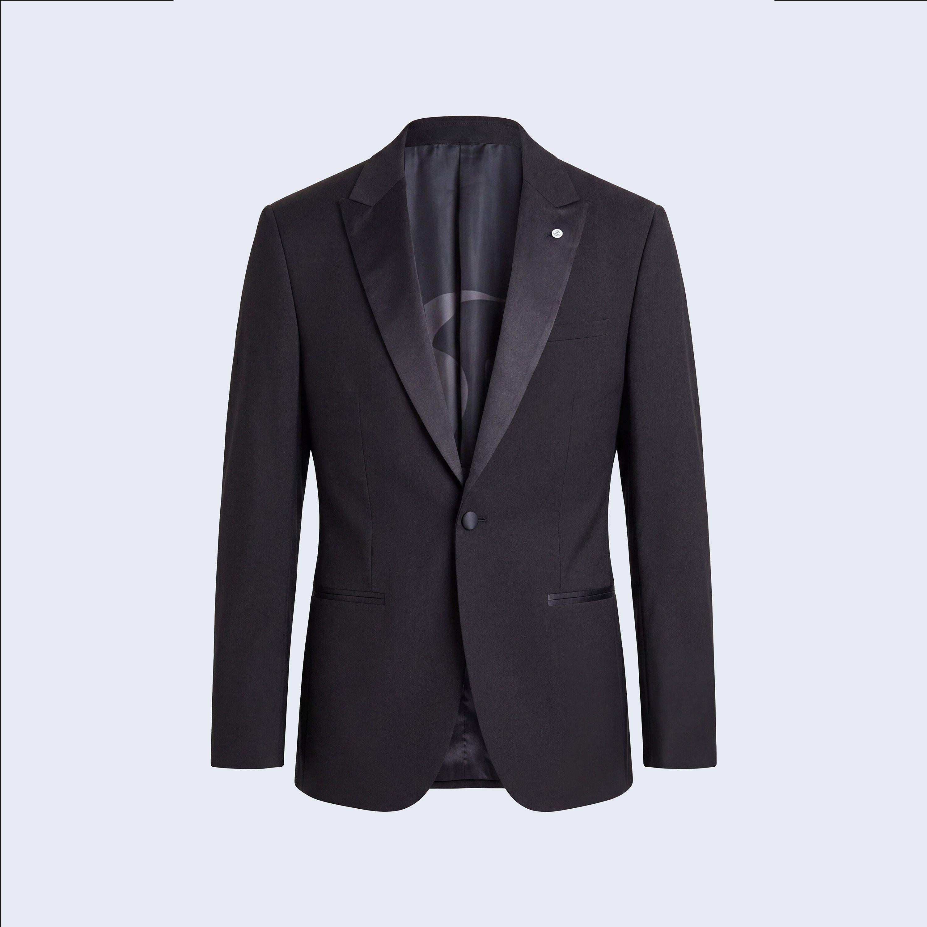 Black - Twisted Tailor - Kingdon Slim Fit Tuxedo Jacket - 1