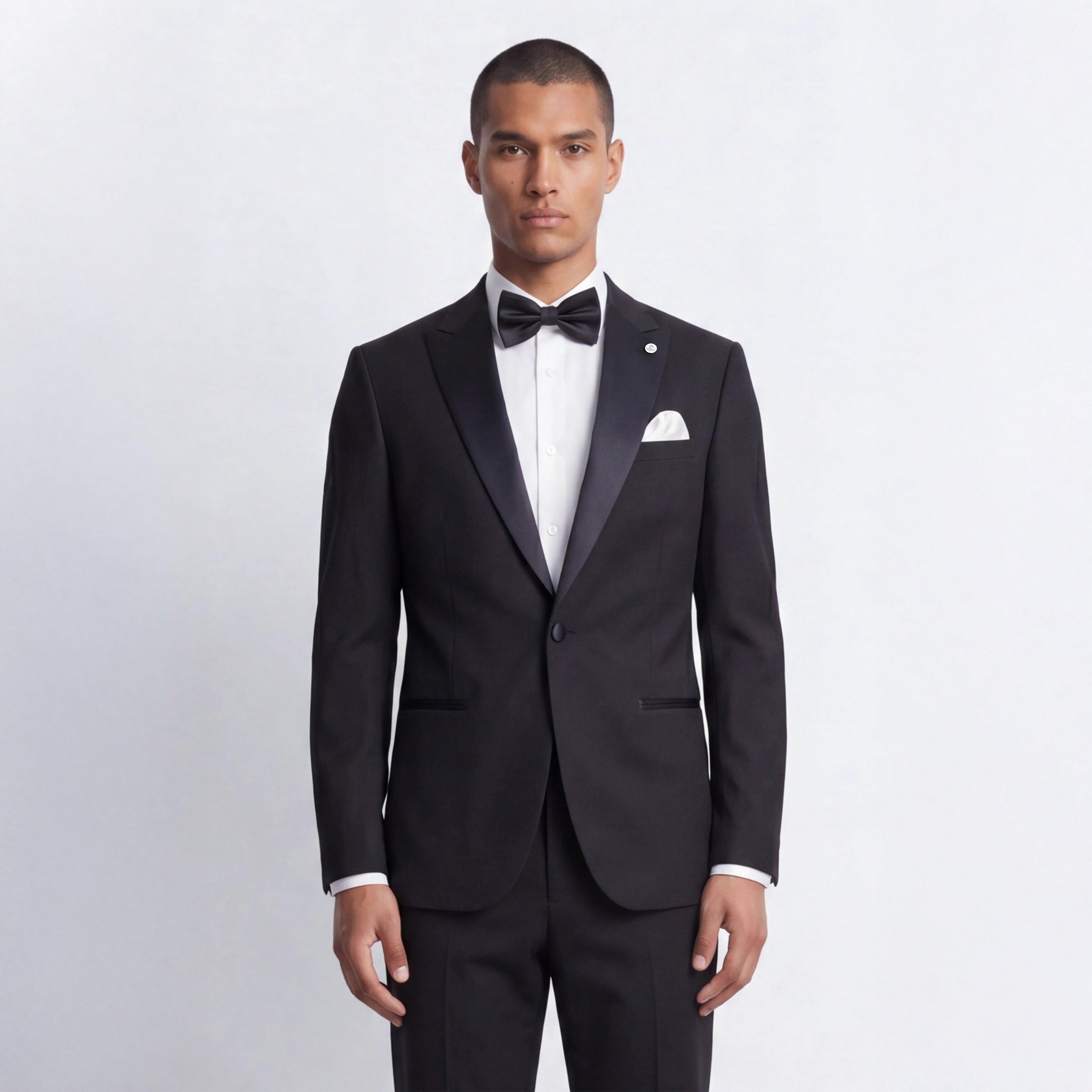 Black - Twisted Tailor - Kingdon Slim Fit Tuxedo Jacket - 2