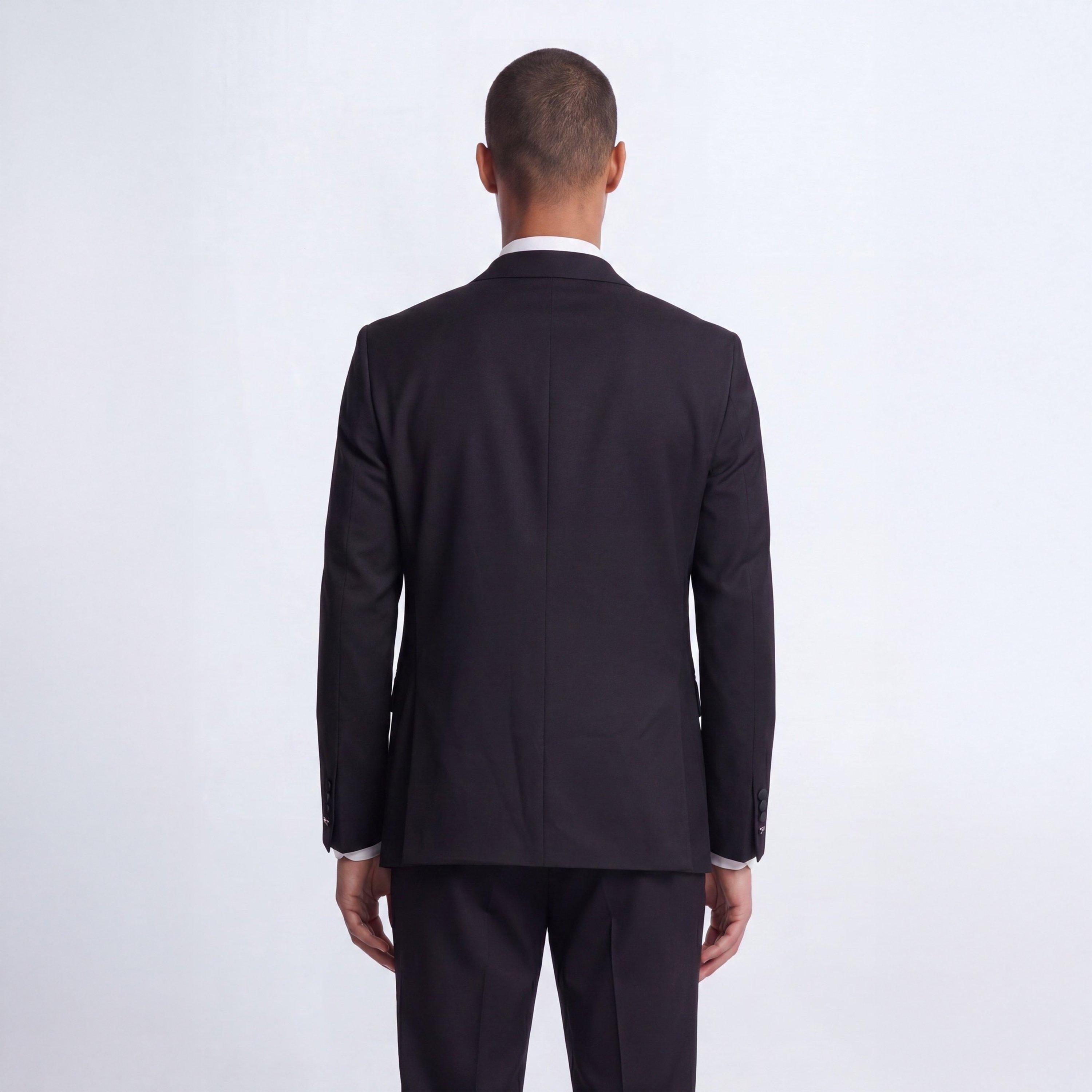 Black - Twisted Tailor - Kingdon Slim Fit Tuxedo Jacket - 3