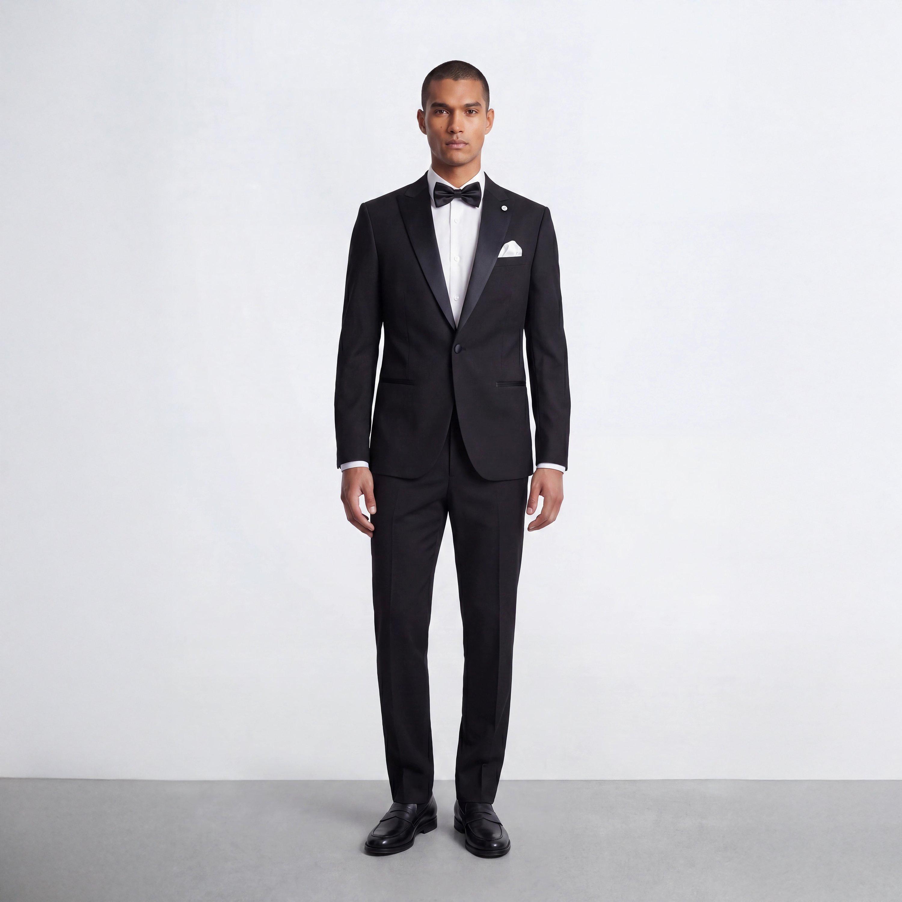 Black - Twisted Tailor - Kingdon Slim Fit Tuxedo Jacket - 5