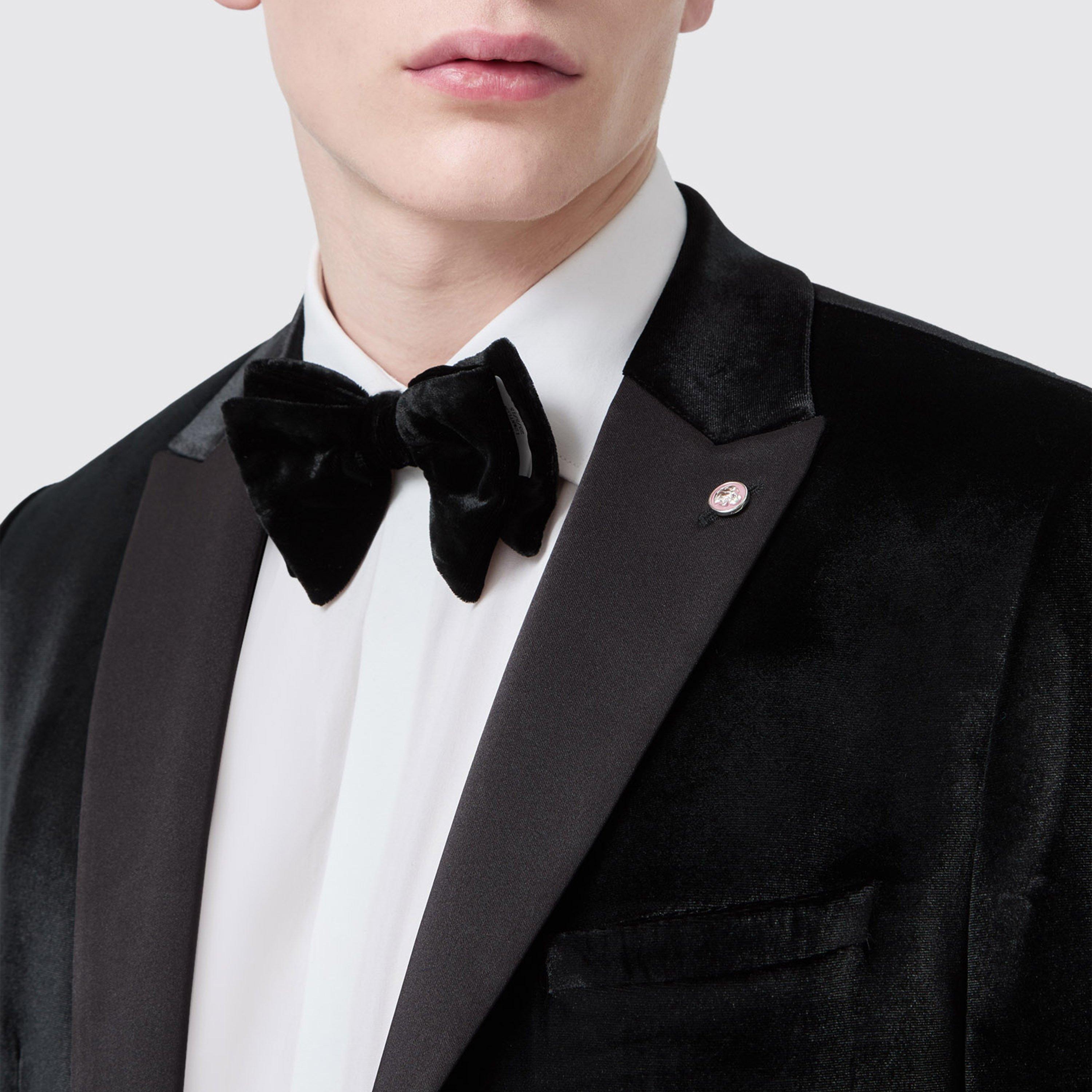 Black - Twisted Tailor - Sylvester Slim Fit Velvet Tux Jacket - 3