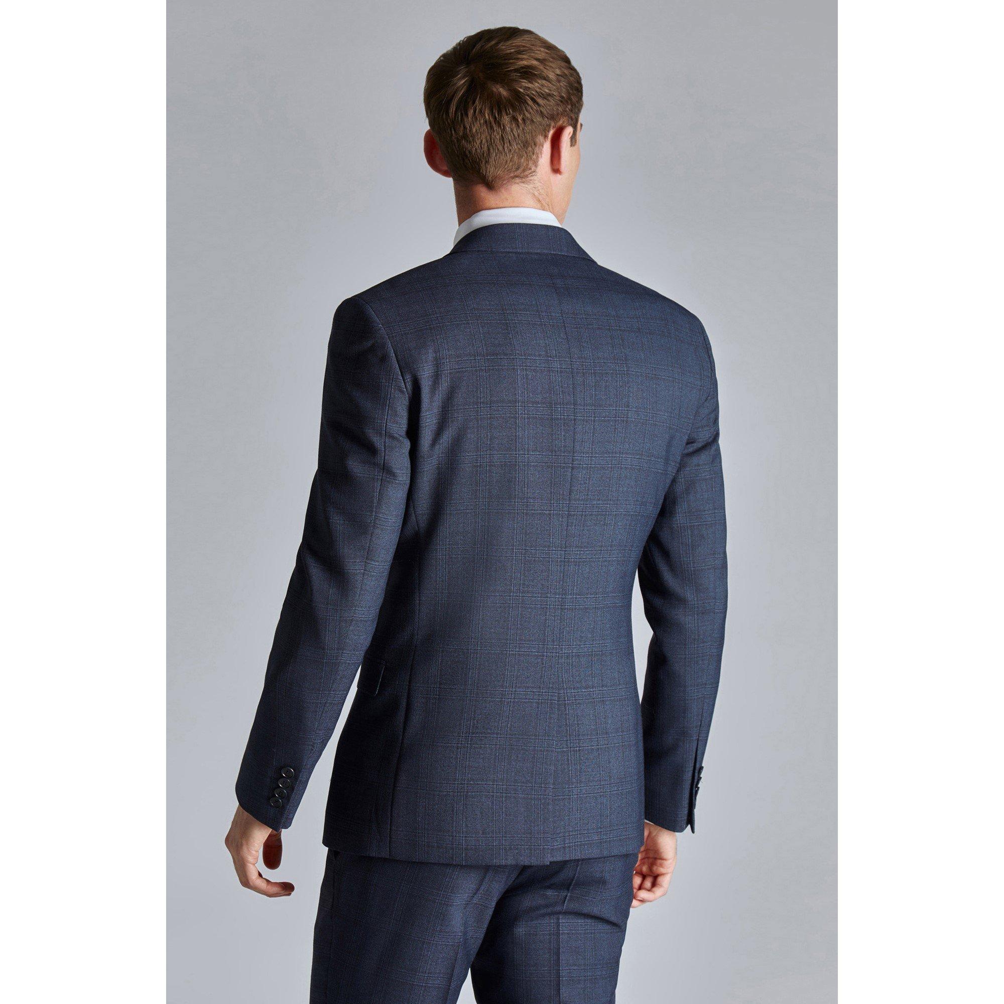 Navy Check - Ted Baker - Men's Ara Slim Fit Check Suit Jacket - 2