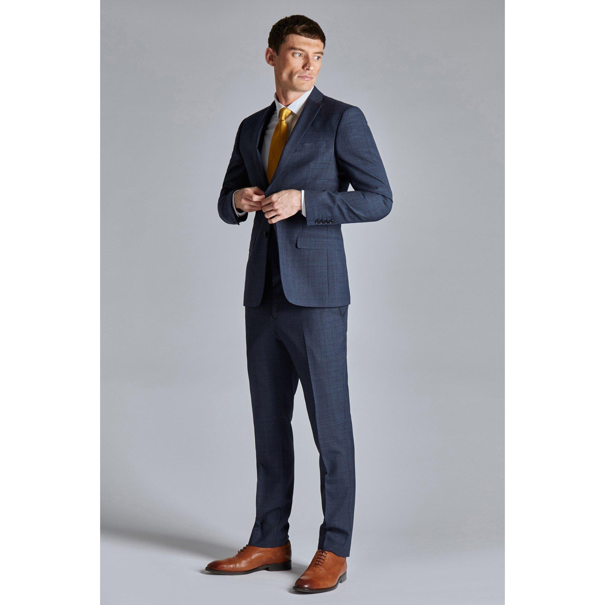 Navy Check - Ted Baker - Men's Ara Slim Fit Check Suit Jacket - 3