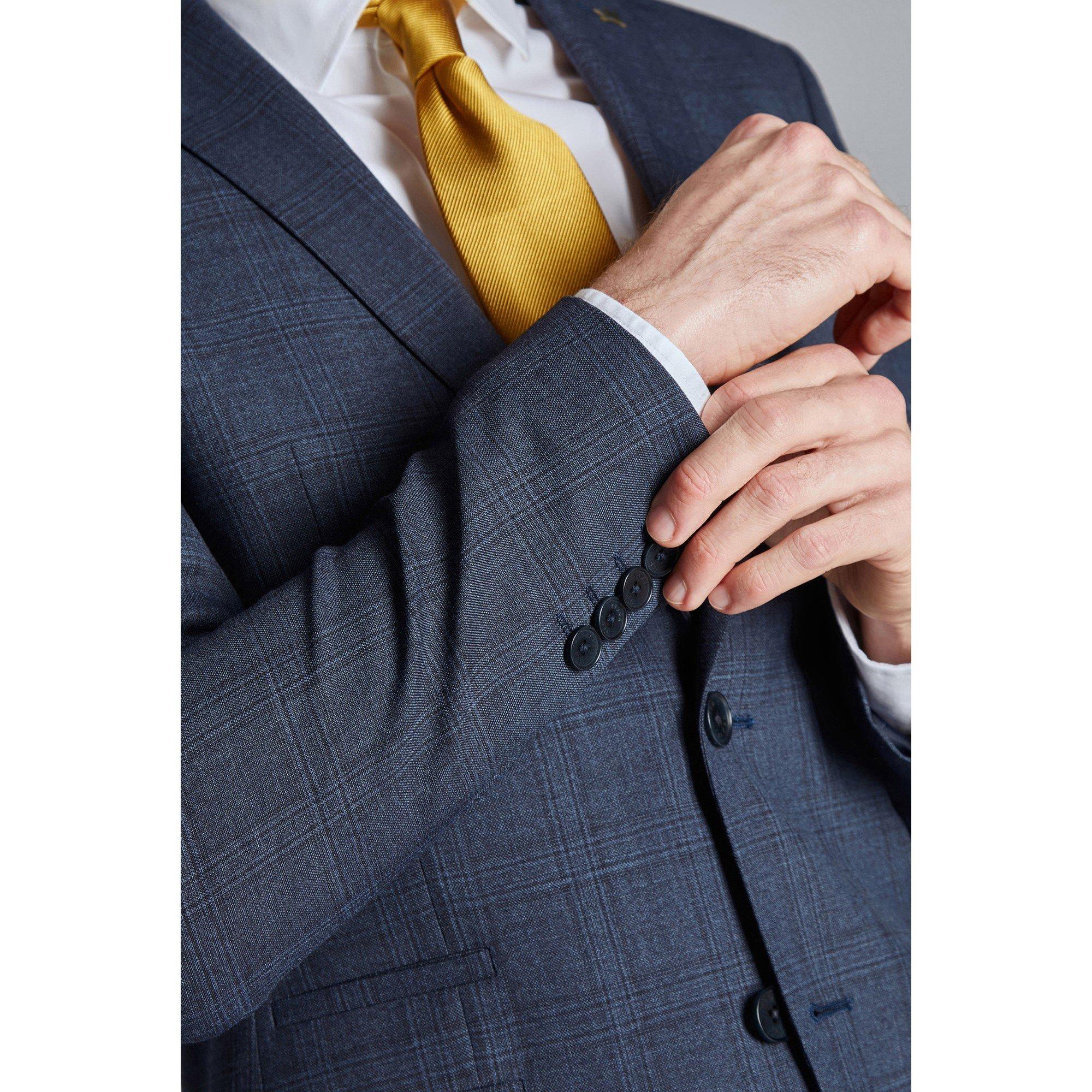 Navy Check - Ted Baker - Men's Ara Slim Fit Check Suit Jacket - 4