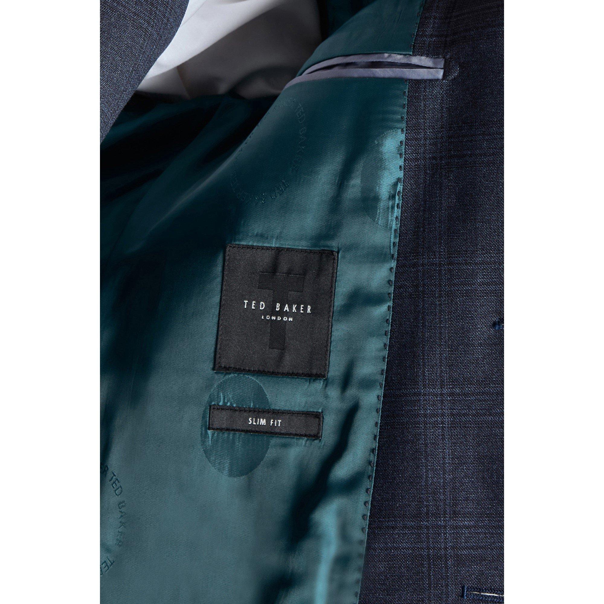 Navy Check - Ted Baker - Men's Ara Slim Fit Check Suit Jacket - 6