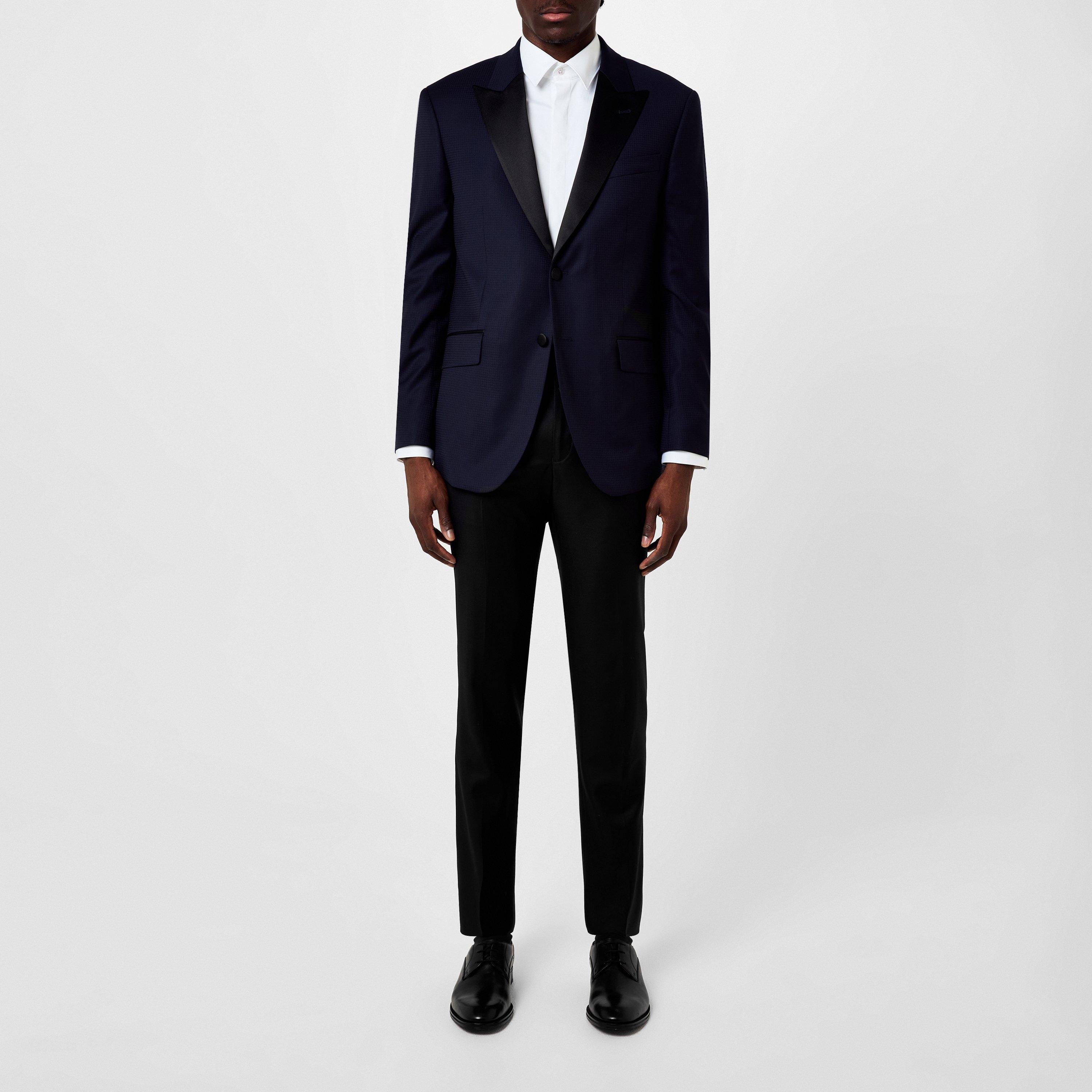 Navy - Richard James - Rivulet Tuxedo Jacket - 1