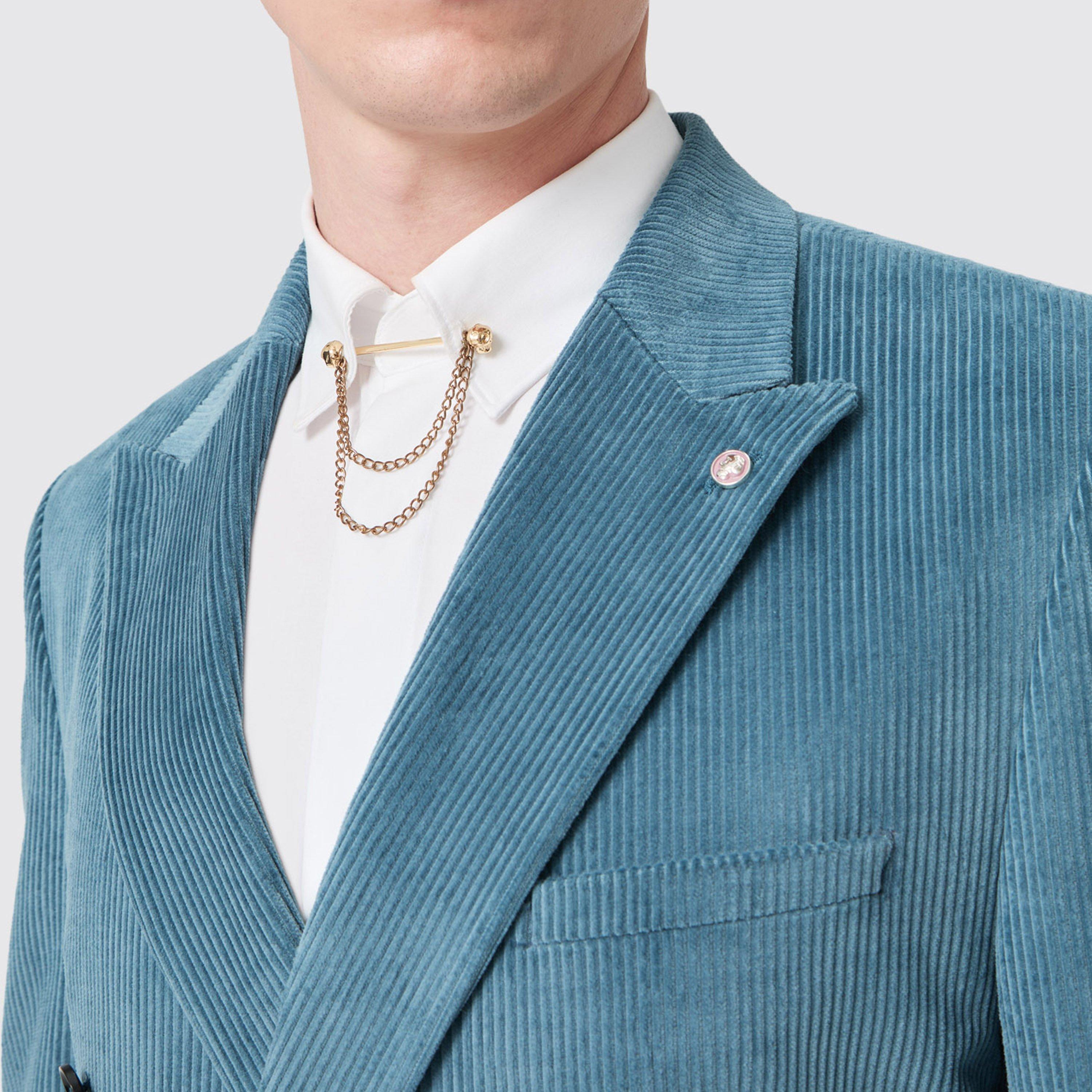 Bright Bl Cord - Twisted Tailor - Aston Slim Fit DB Cord Jacket - 5