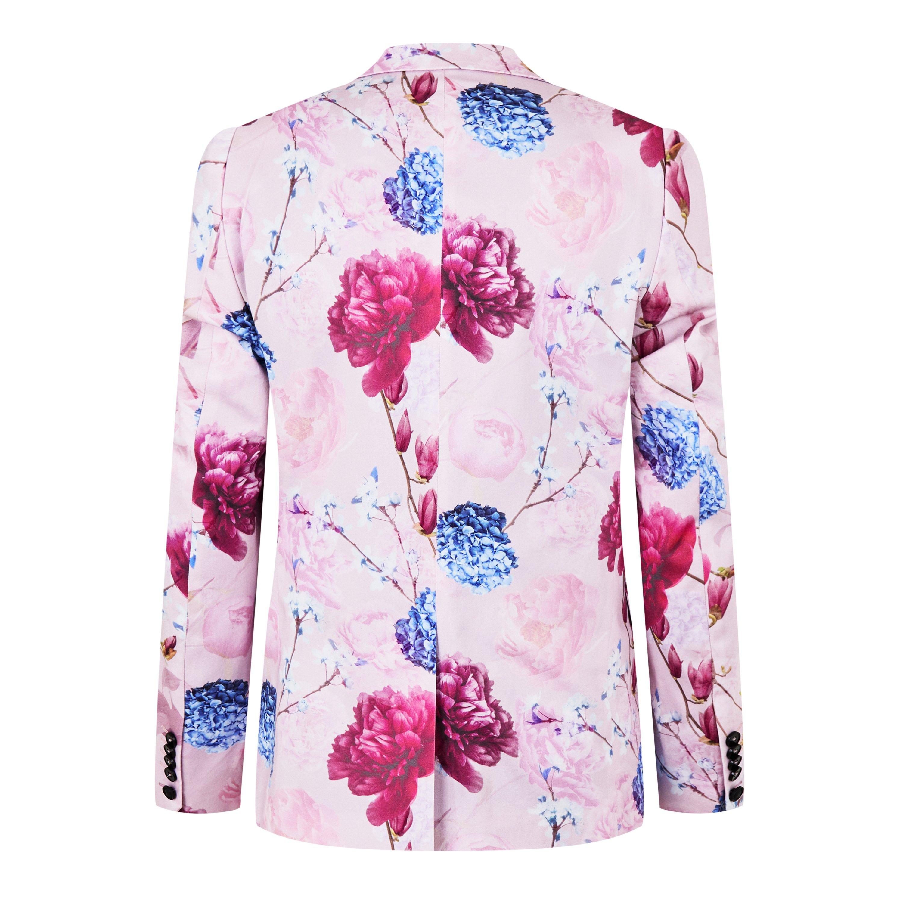 Pink Floral - Twisted Tailor - Russell Skinny Fit Floral Jacket - 2