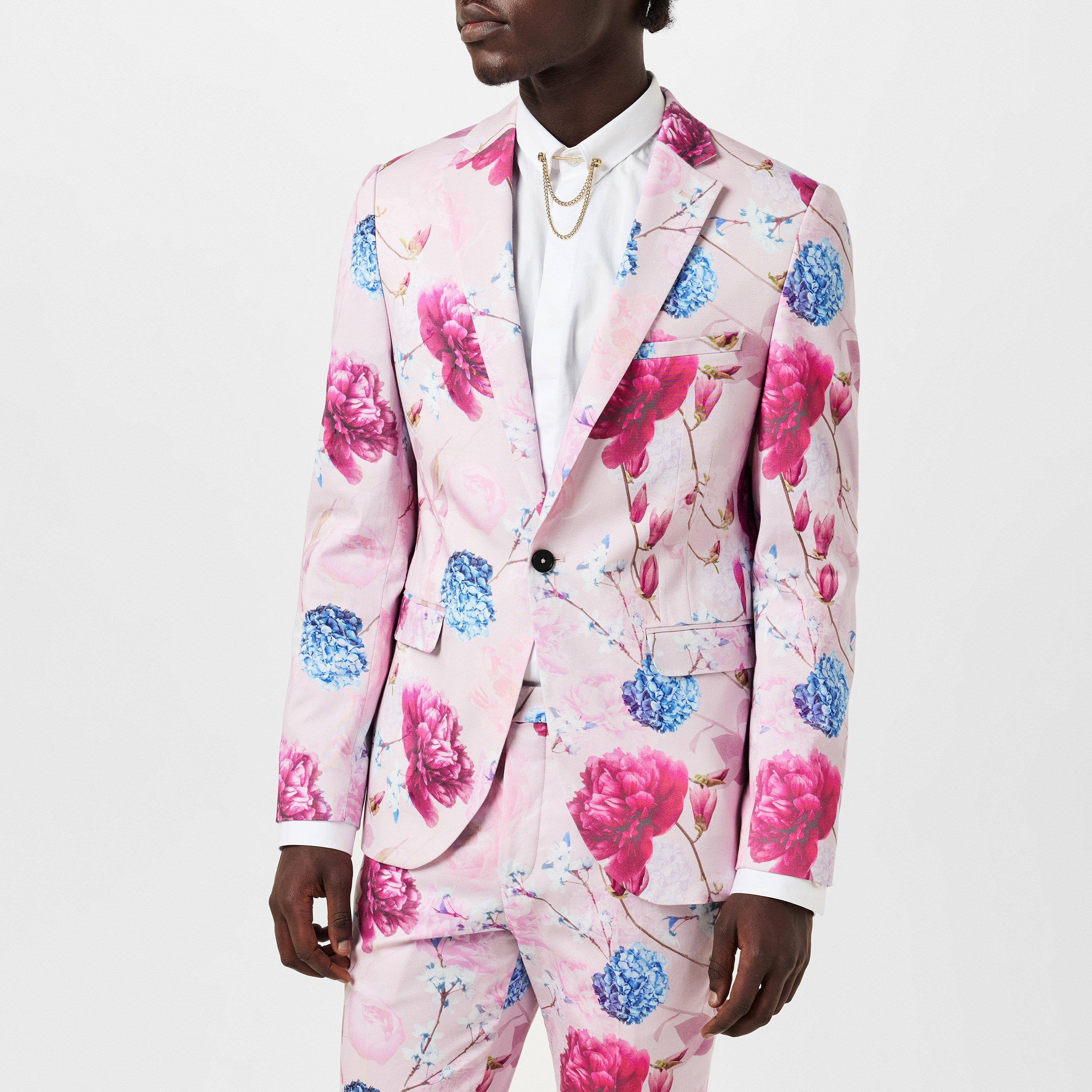 Pink Floral - Twisted Tailor - Russell Skinny Fit Floral Jacket - 3